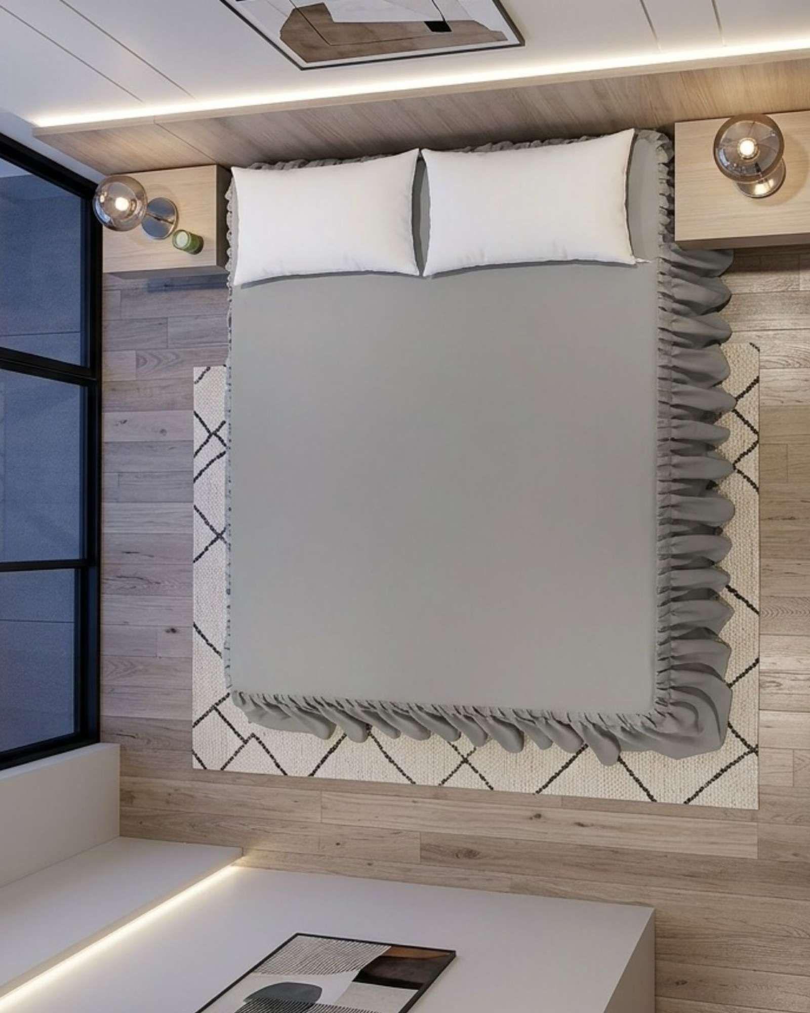 Faldón de Cama Estilo Moderno y Ajuste Perfecto KING 180X200 CM A04-4