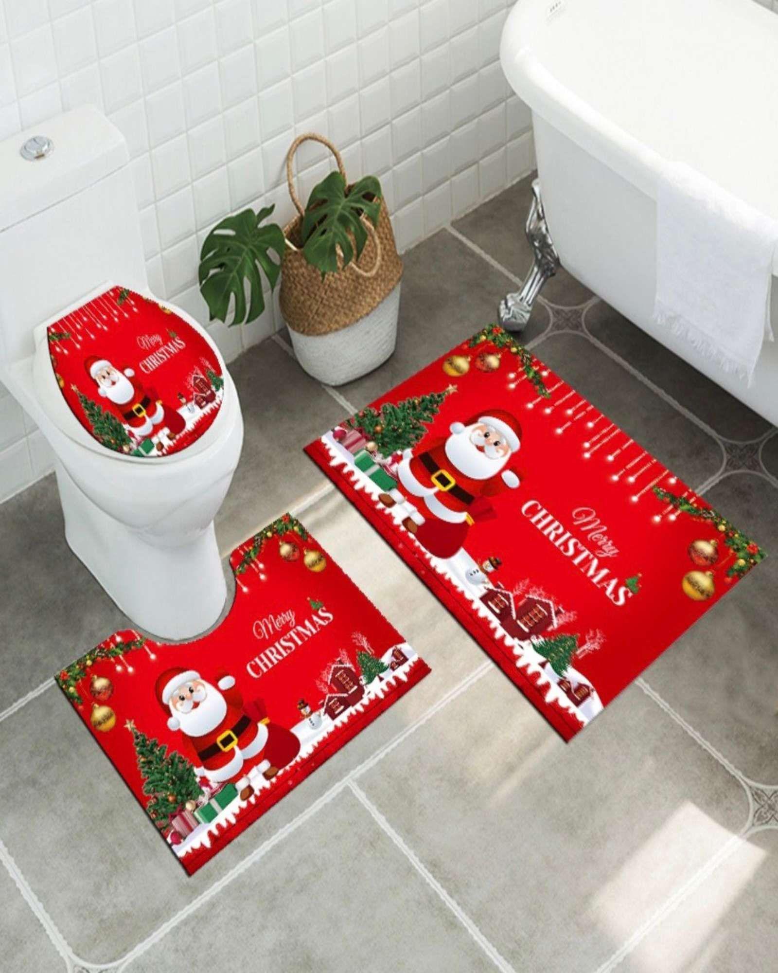 Juego de Alfombra de baño de Navidad 3 piezas A9-3
