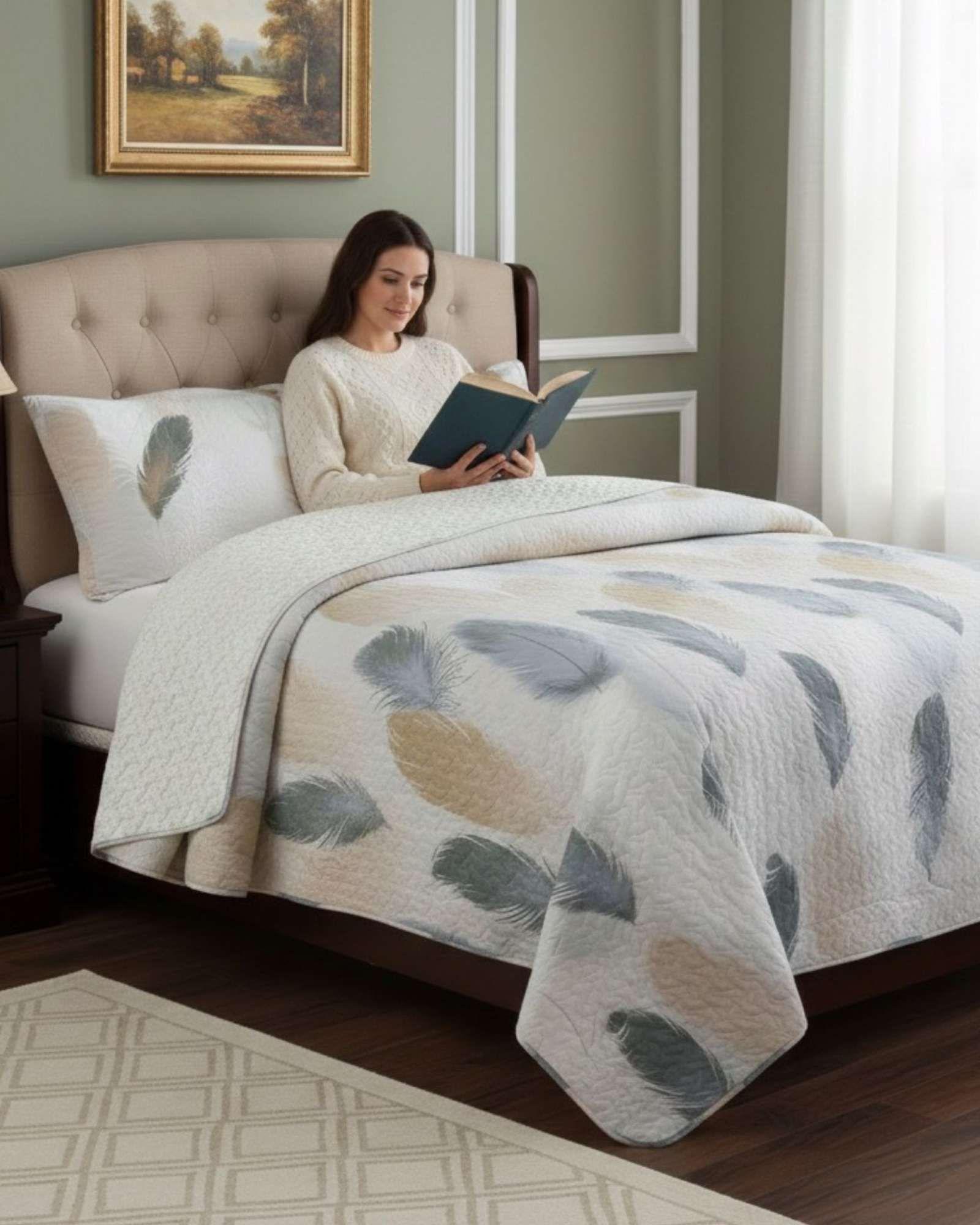 COBERTOR QUILT ELEGANTE CON SHERPA KING MEDIDA 250X270 CM C11-0