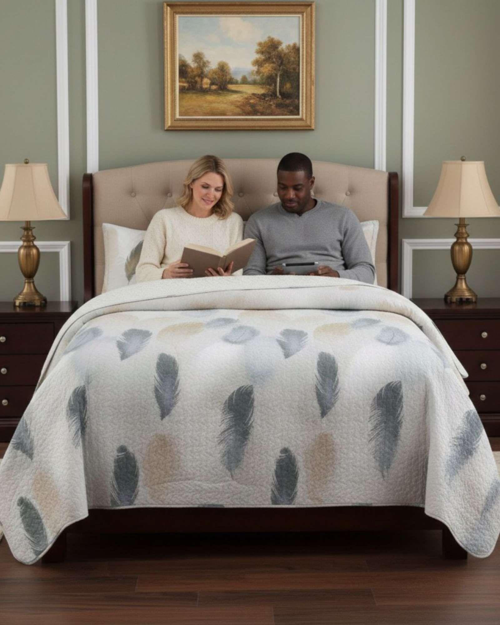 COBERTOR QUILT ELEGANTE CON SHERPA KING MEDIDA 250X270 CM C11-1