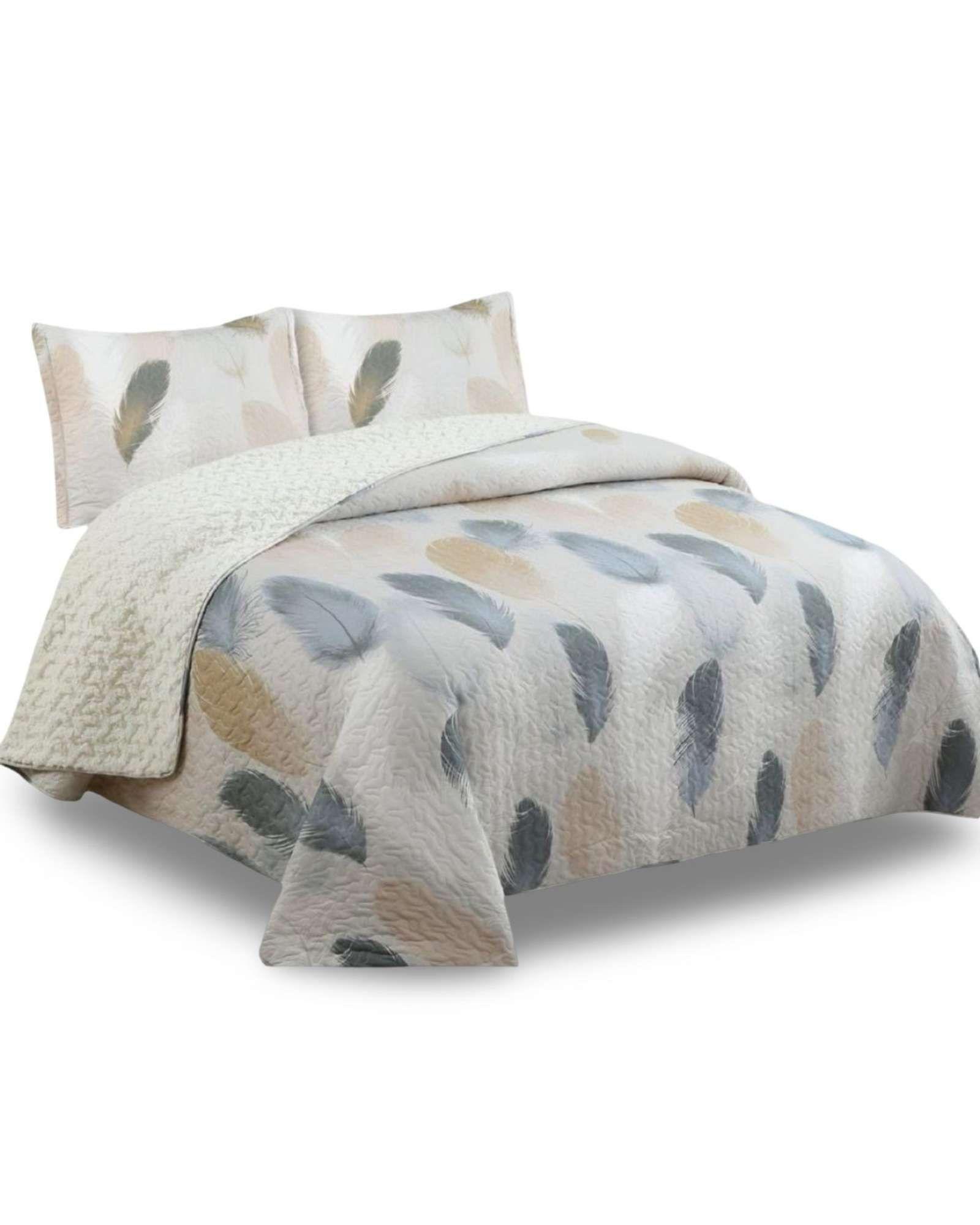 COBERTOR QUILT ELEGANTE CON SHERPA KING MEDIDA 250X270 CM C11-3