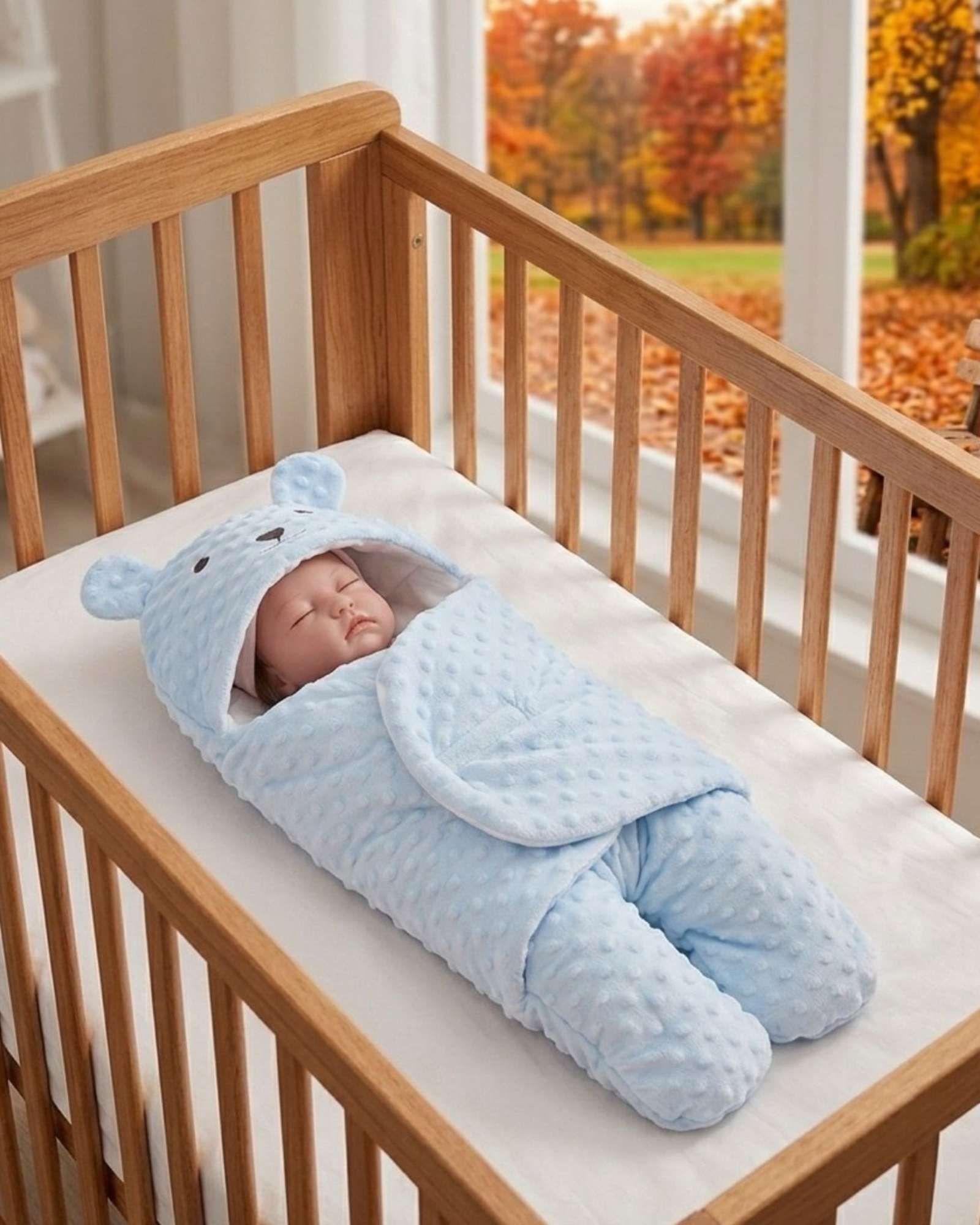 Saco de Dormir Térmico para Bebé Diseño Oso con Orejitas-3