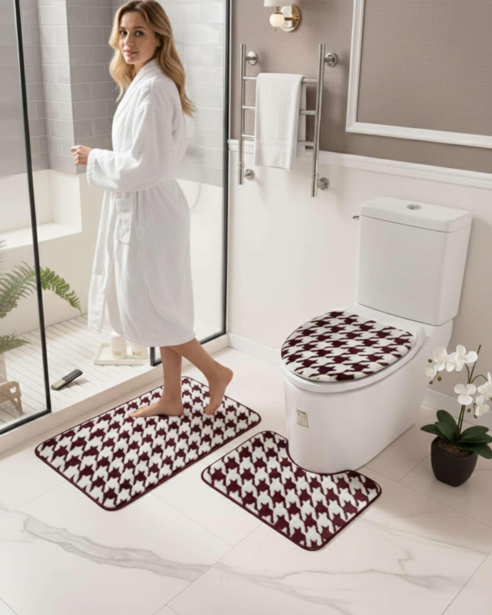 SET DE BAÑO 3 PIEZAS DISEÑO GEOMÉTRICO 3D A2-4