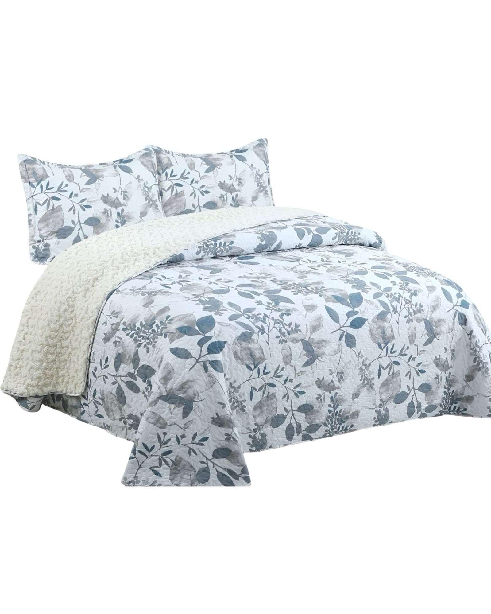 CUBRECAMA QUILT con sherpa king 250 x 270 cm-0