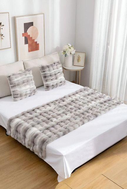 PIECERA DE CAMA DECORATIVA MODELO BURBUJA CAFÉ-0