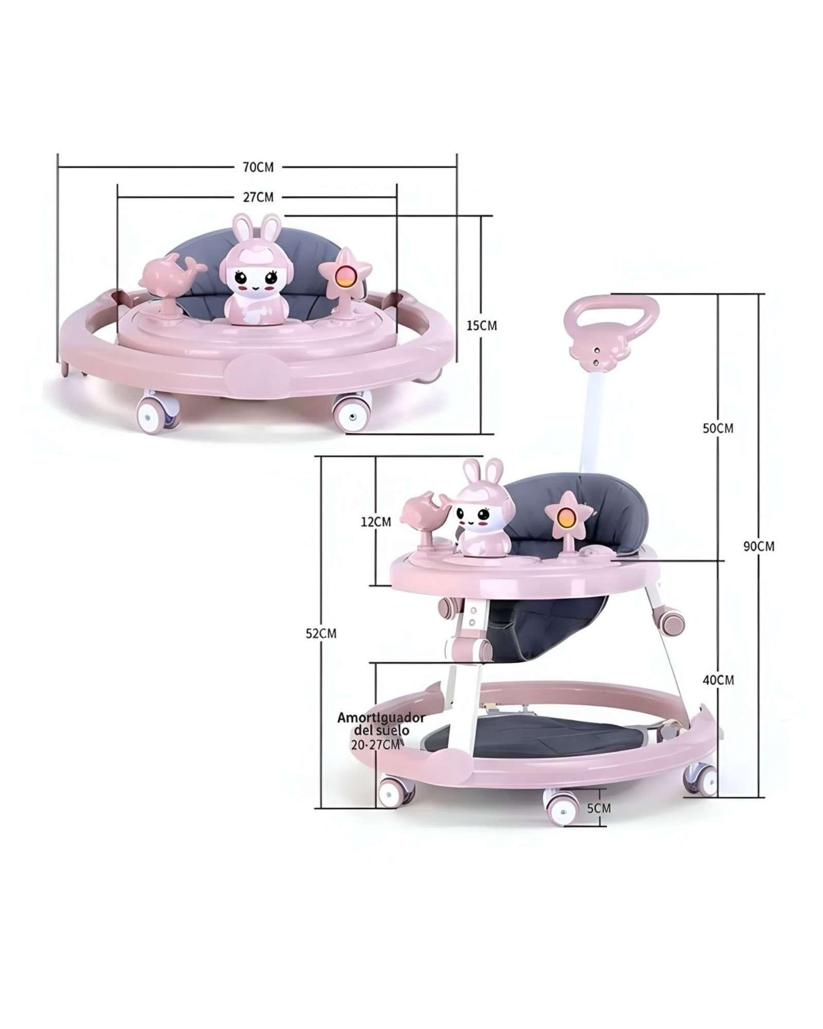 Pack 2 Andador de Bebe Gemelos con Juegos Interactivos Azul y Rosado-4