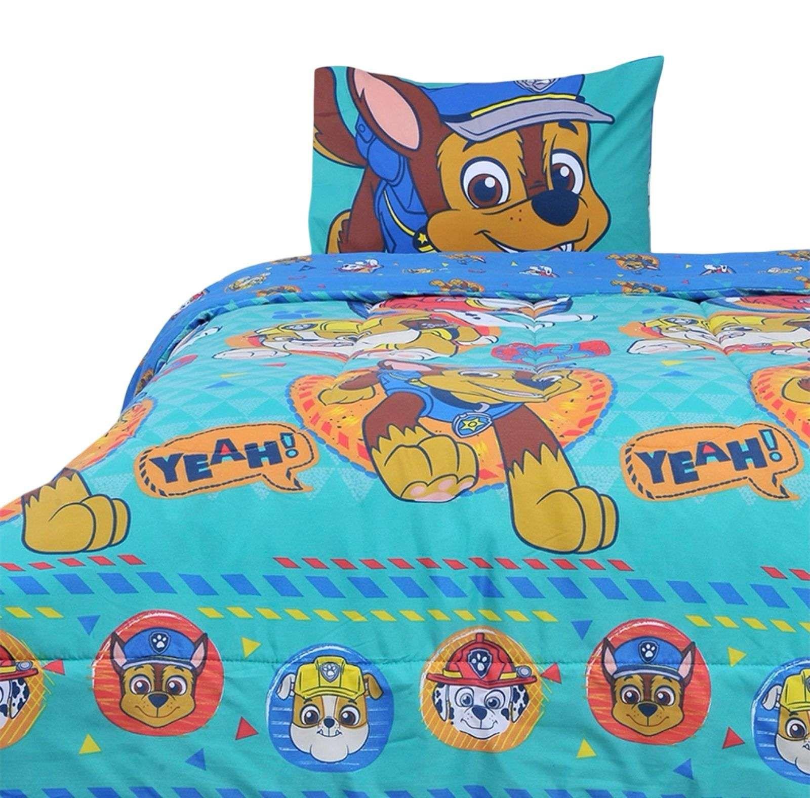 CUBRECAMA NORDICO RELLENO NIÑA NILÑO PAW PATROL TURQUESA PLAZA Y MEDIA-0