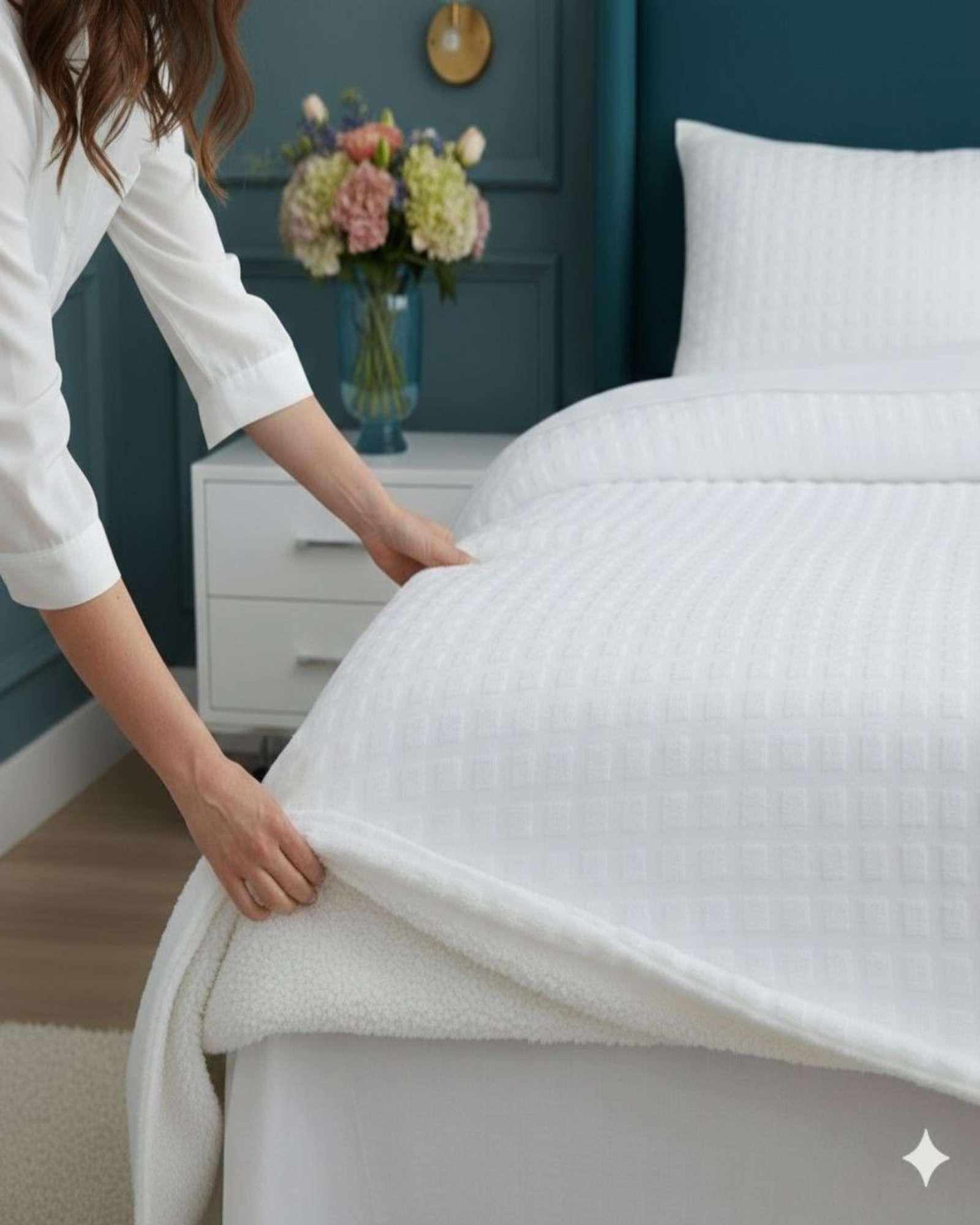 Cubrecama Premium Plush con Chiporro  2 Plazas blanco-2