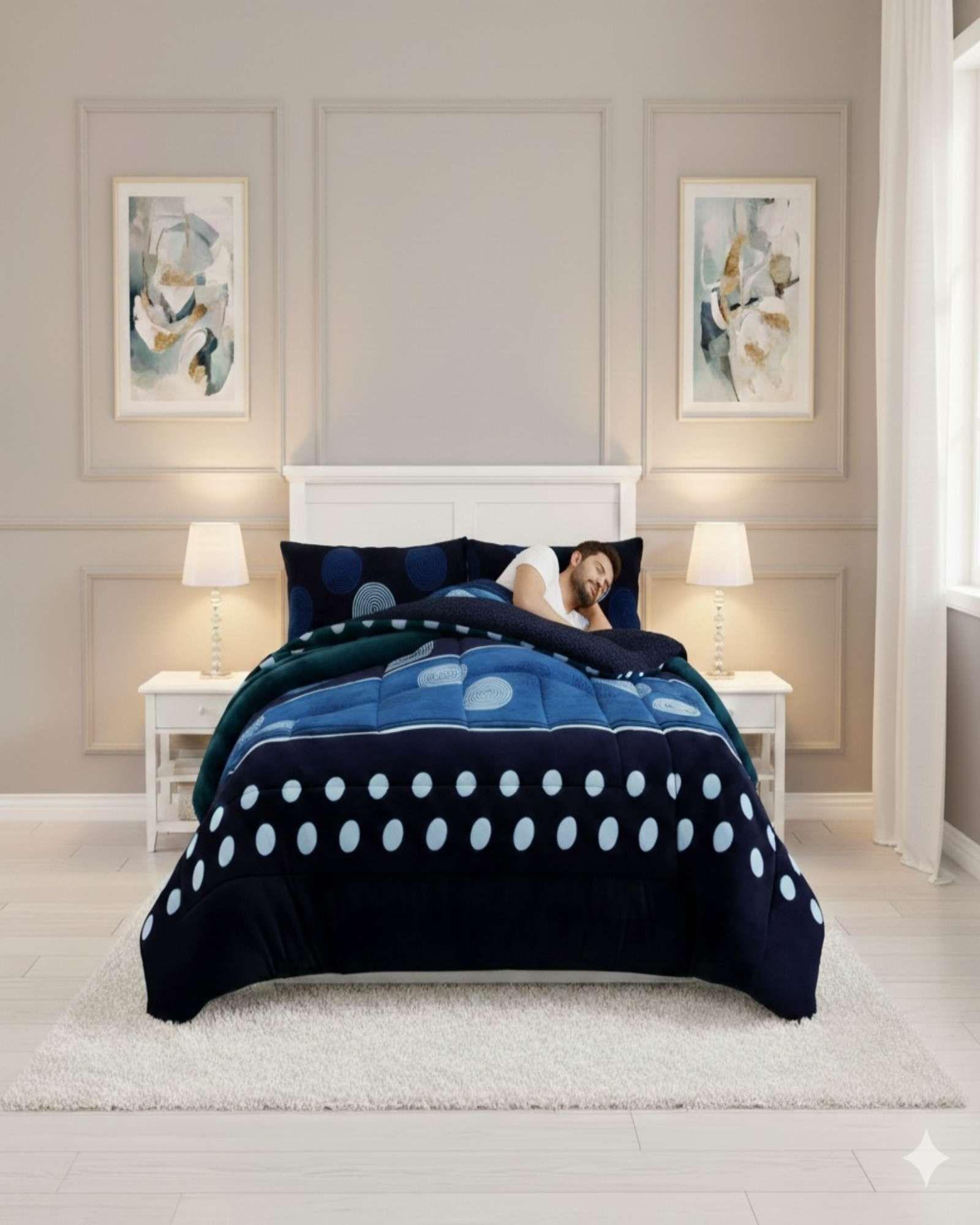 Cubrecama Plush con  Chiporro 2 Plazas azul-3