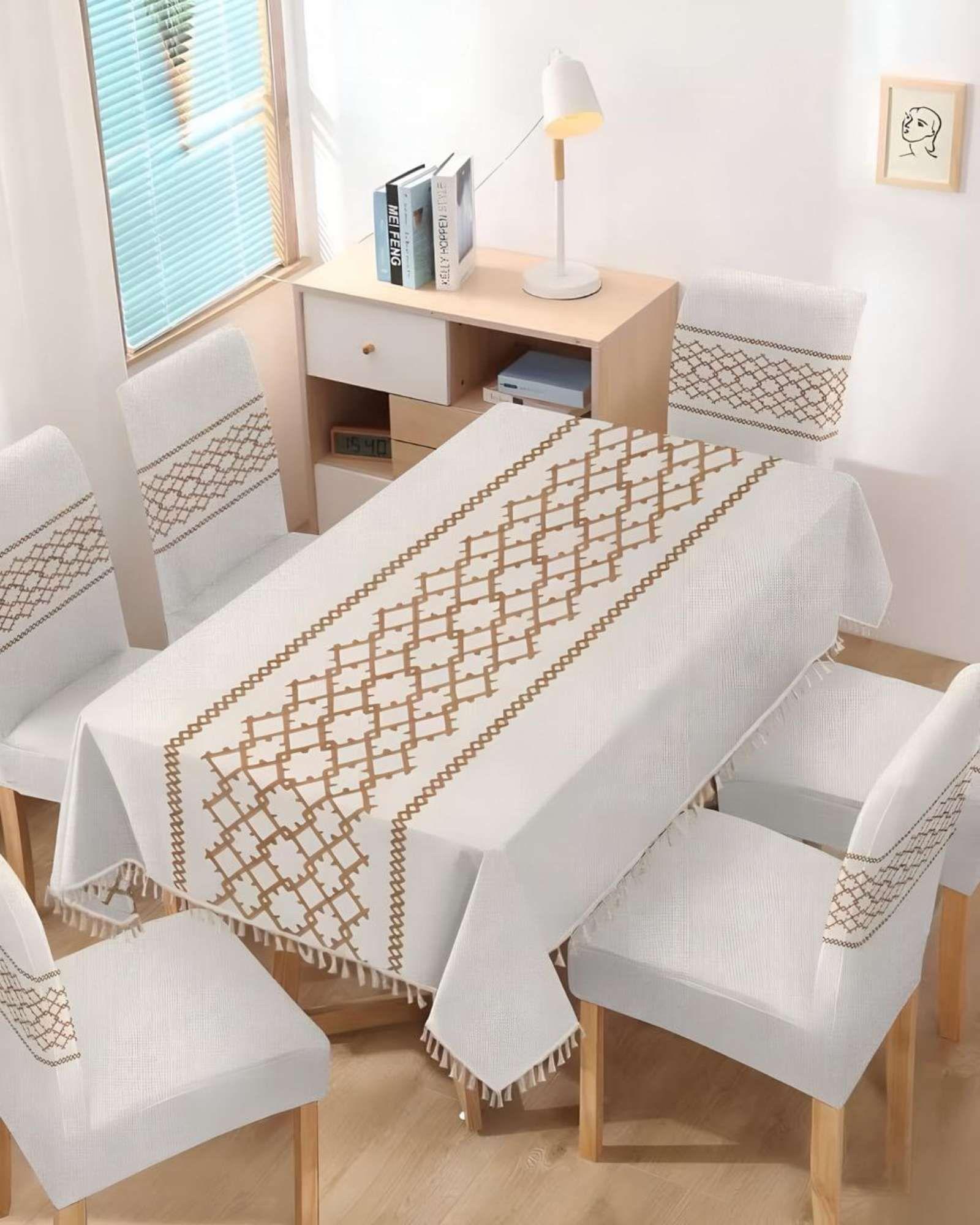 Juego Textil Para Comedor Mantel  más 6 fundas de silla A07-2