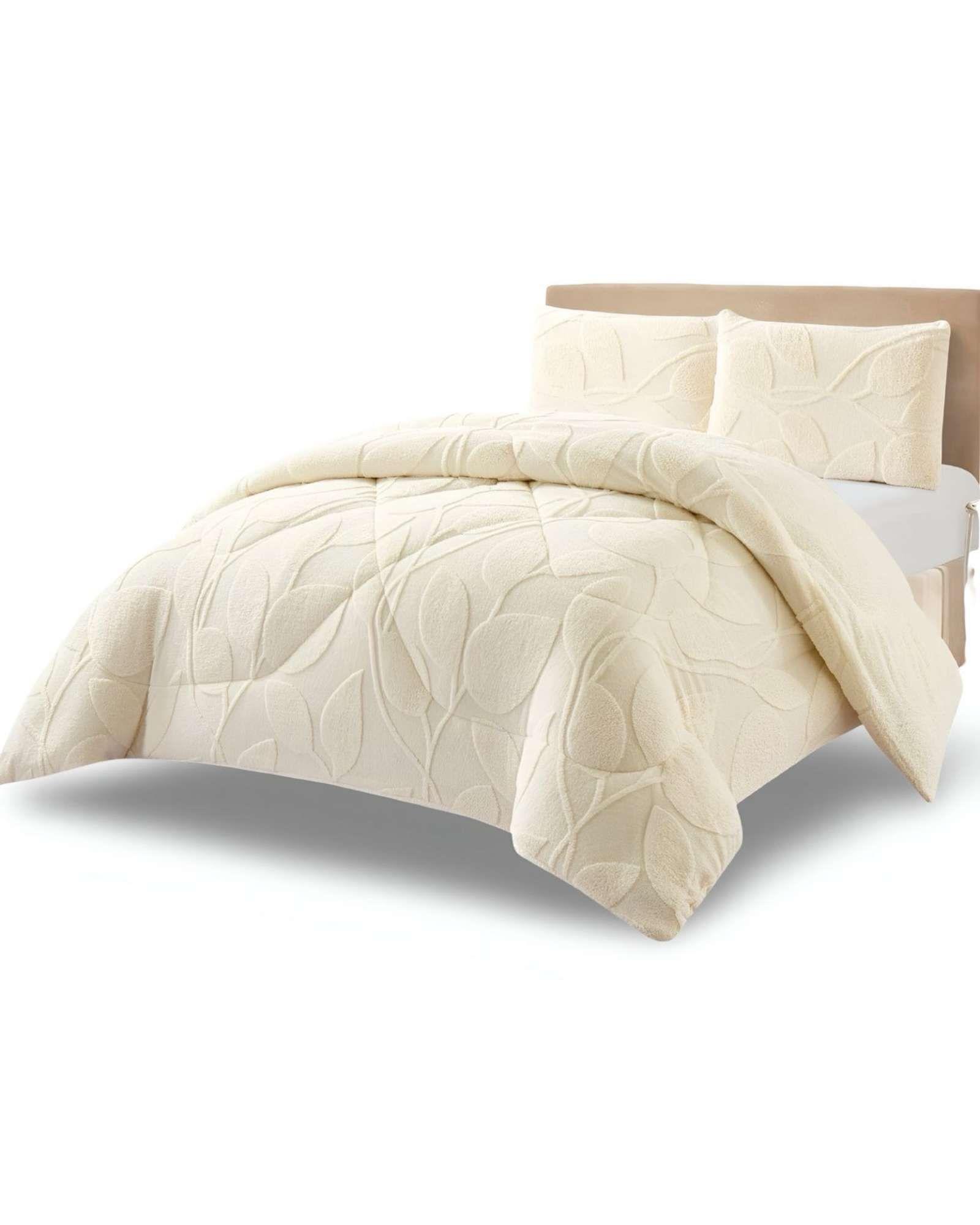 Cubrecama Acolchado con chiporro diseño Texturizado Hojas King K1-4