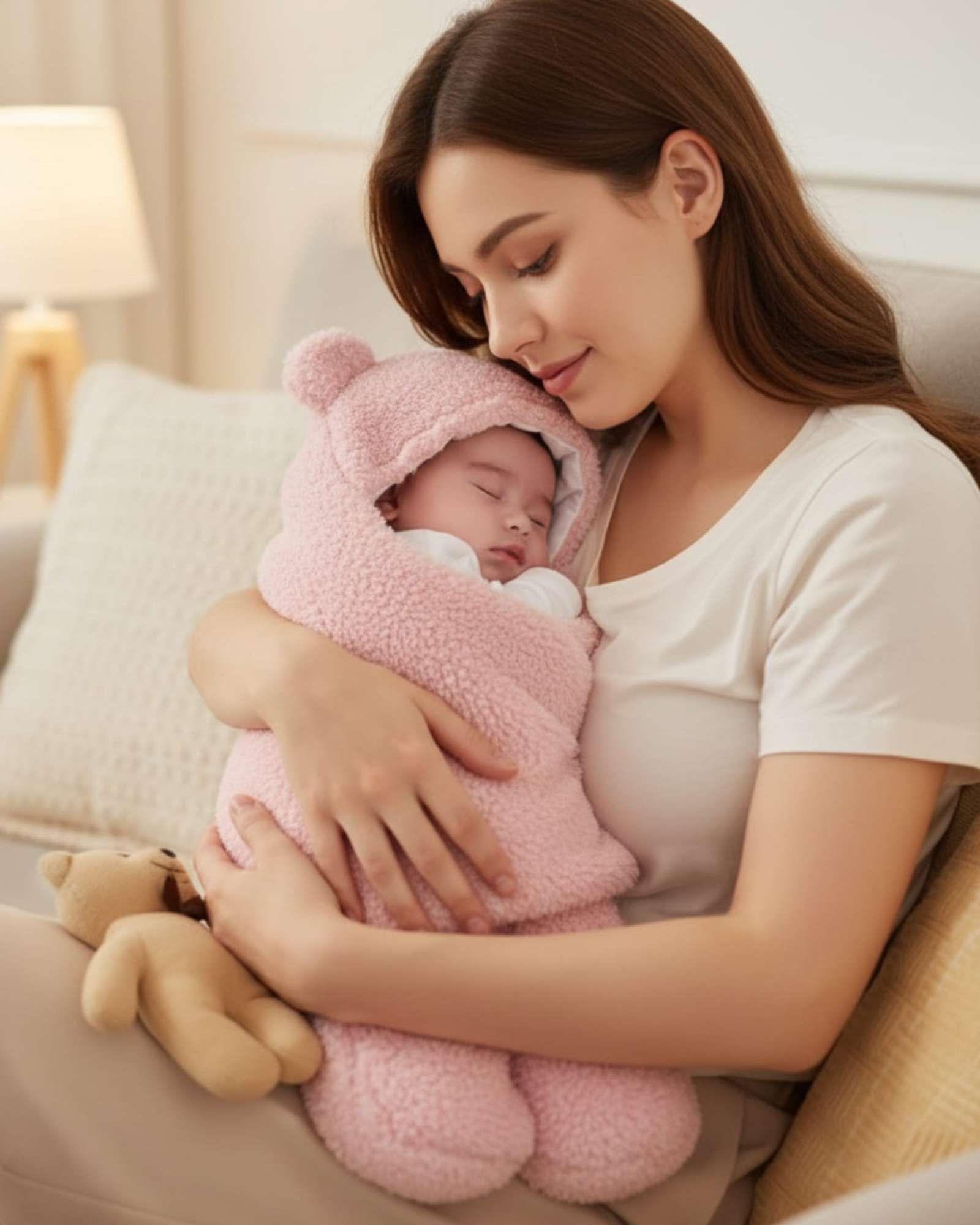 SACO DE BEBÉ OSITO TALLA 9 Meses ROSADO-4