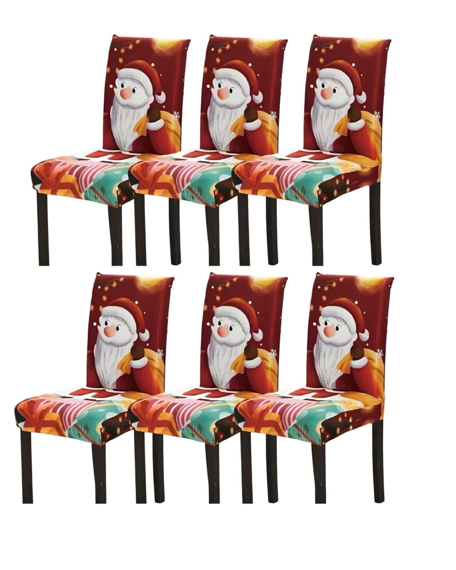SET DE 6 FUNDAS PARA SILLAS DISEÑO NAVIDAD R08-0