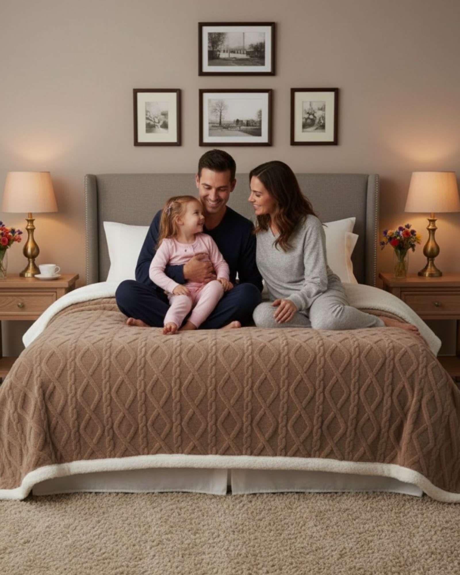 Frazada Manta Polar Sherpa Térmica Plaza y media marron-1