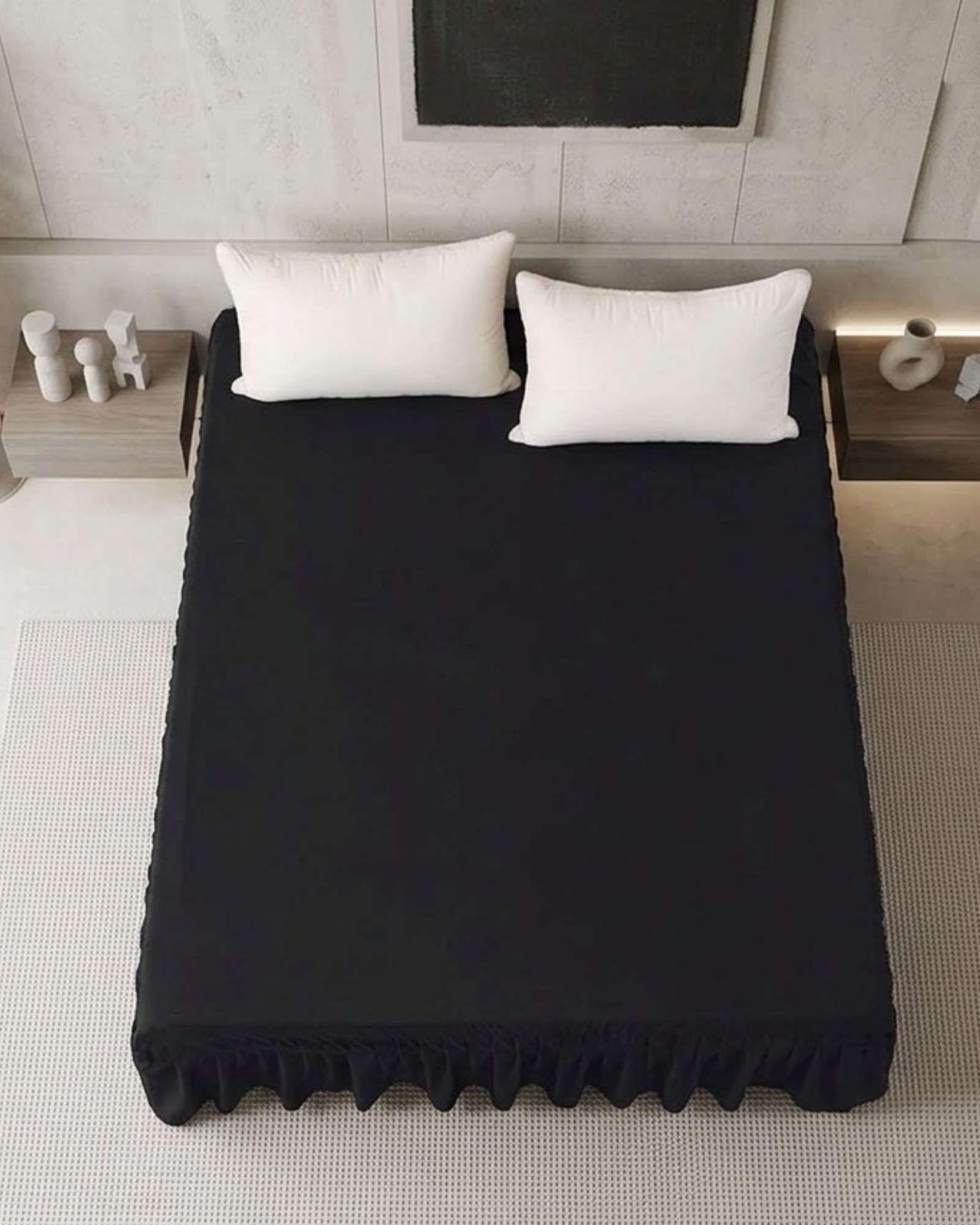 Faldón de Cama Estilo Moderno y Ajuste Perfecto Plaza y Media 105X200 CM A06-4