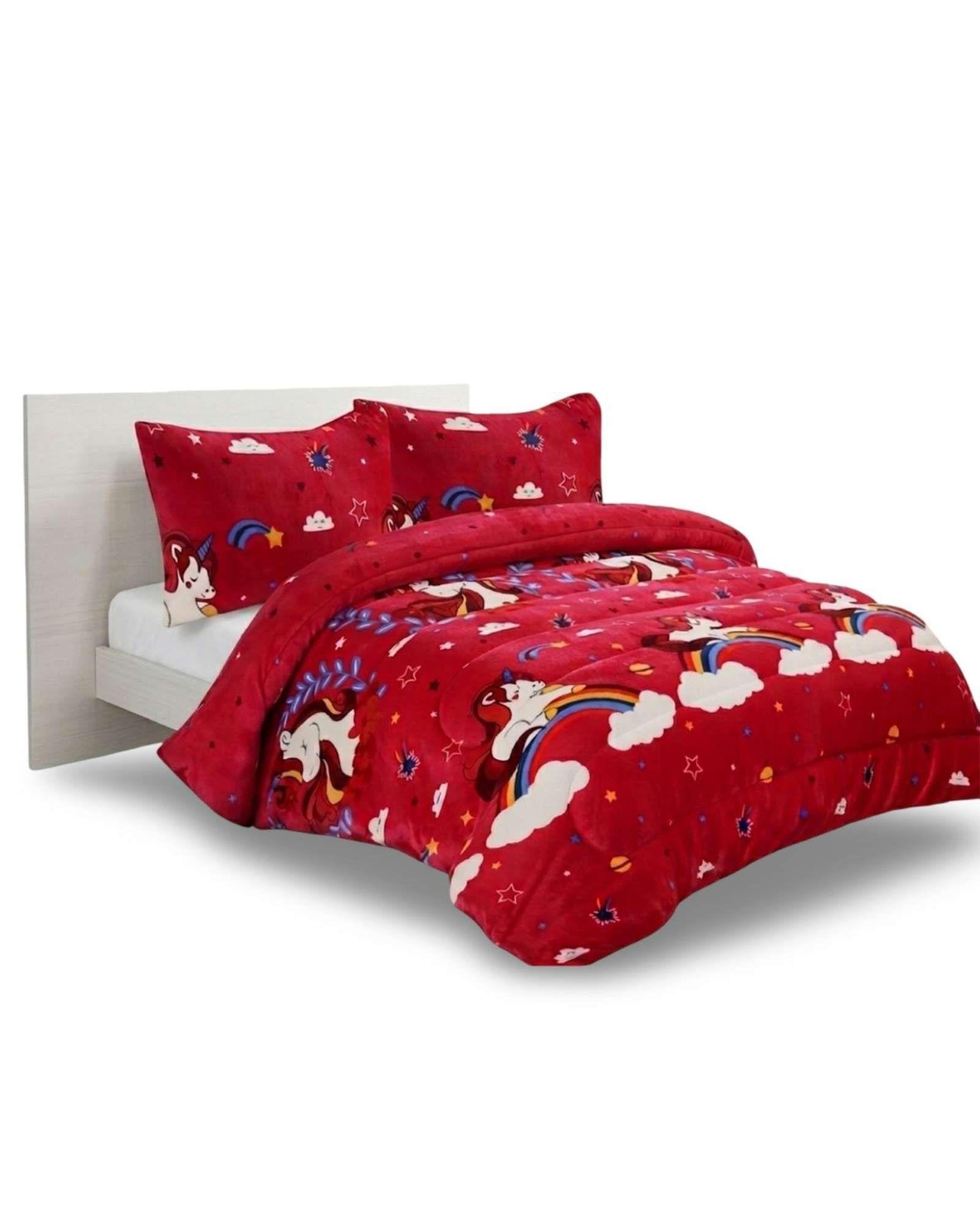 Juego de Cama Cubrecama Con Sherpa Quilting Premium Plaza y Media-4