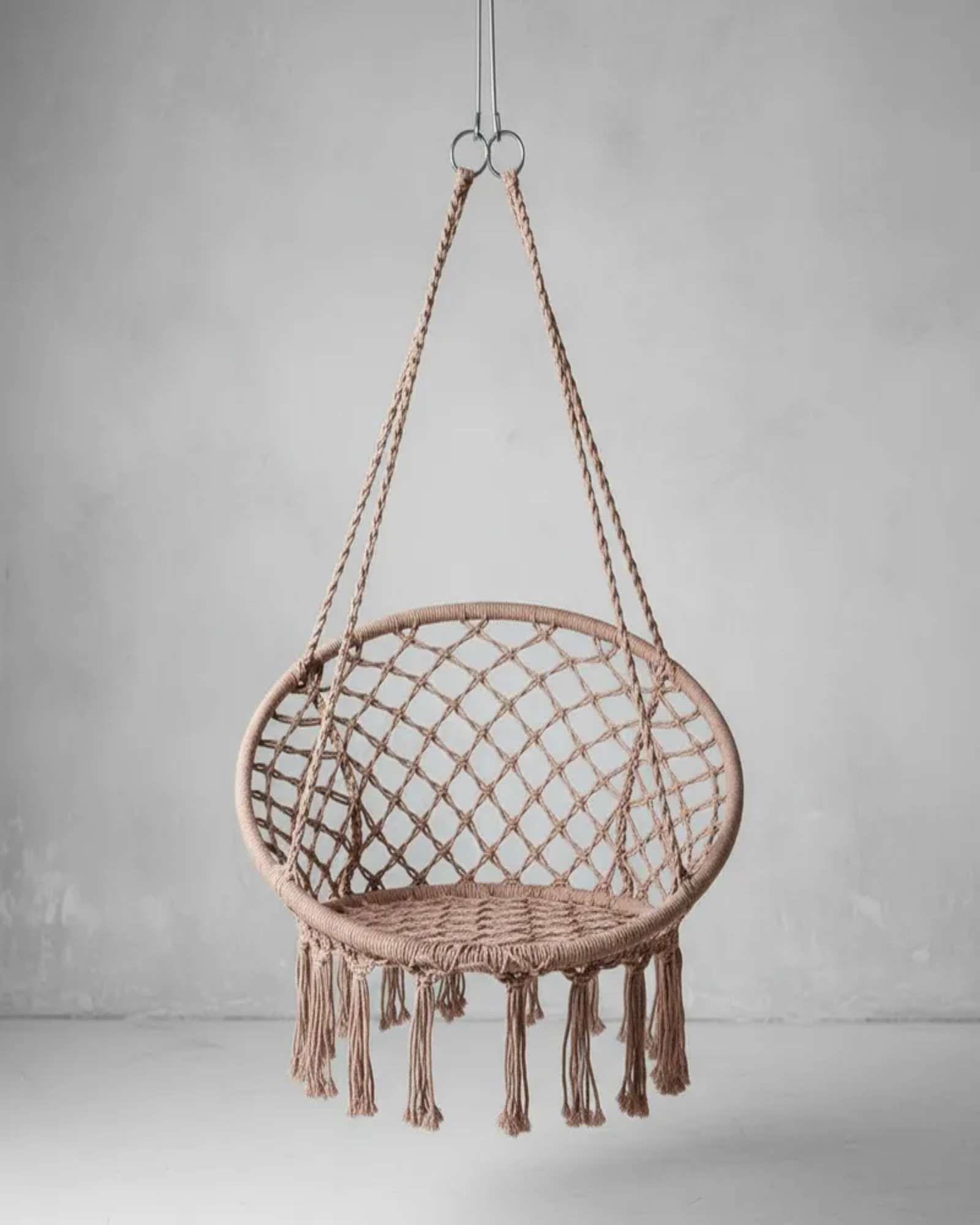 Hamaca Silla Colgante Reforzada para Interior y Exterior Sin Cojines 02-3