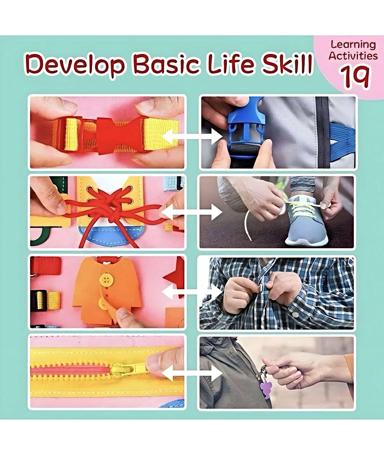 Tablero Sensoriales Interactivo Montessori Juego Educativo Azul-3