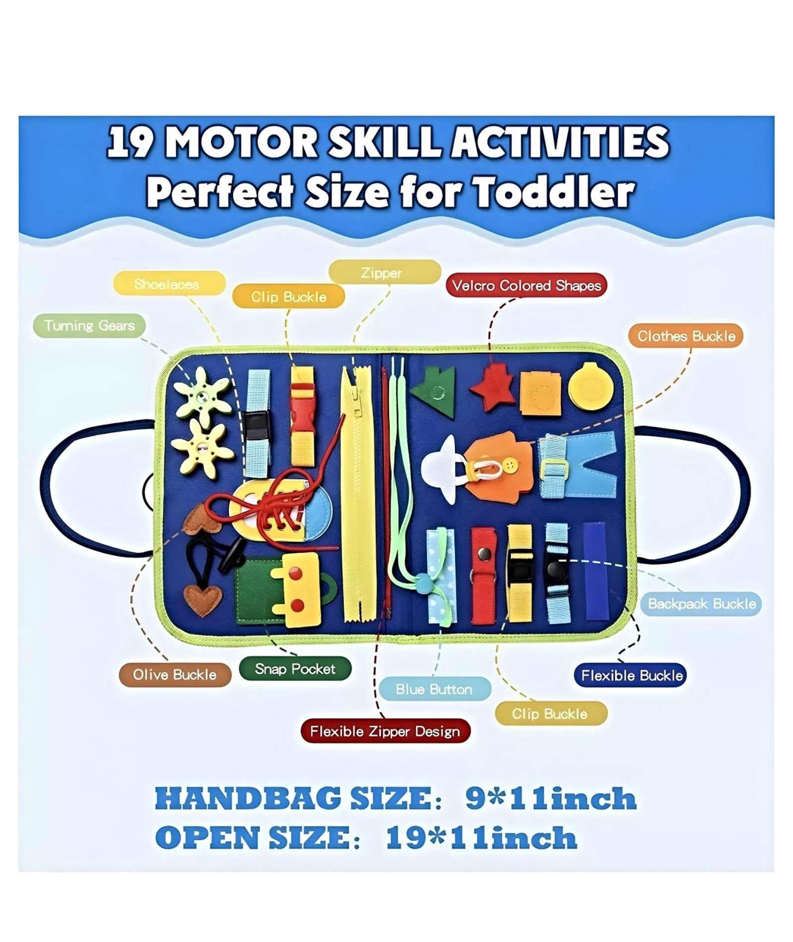 Tablero Sensoriales Interactivo Montessori Juego Educativo Azul-4