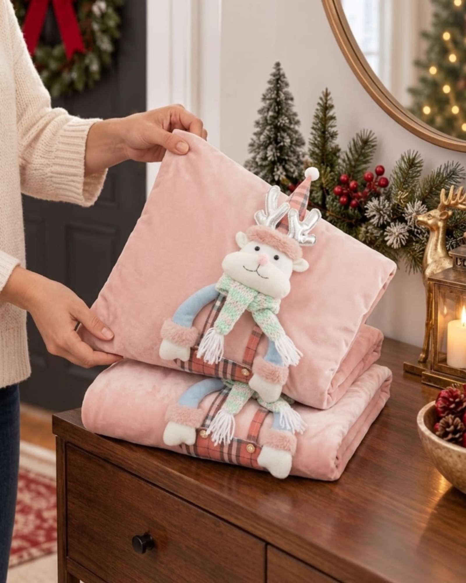 Pack de 2 Fundas para Cojin Navidad  45x45 cm Relieve 3D A1-2