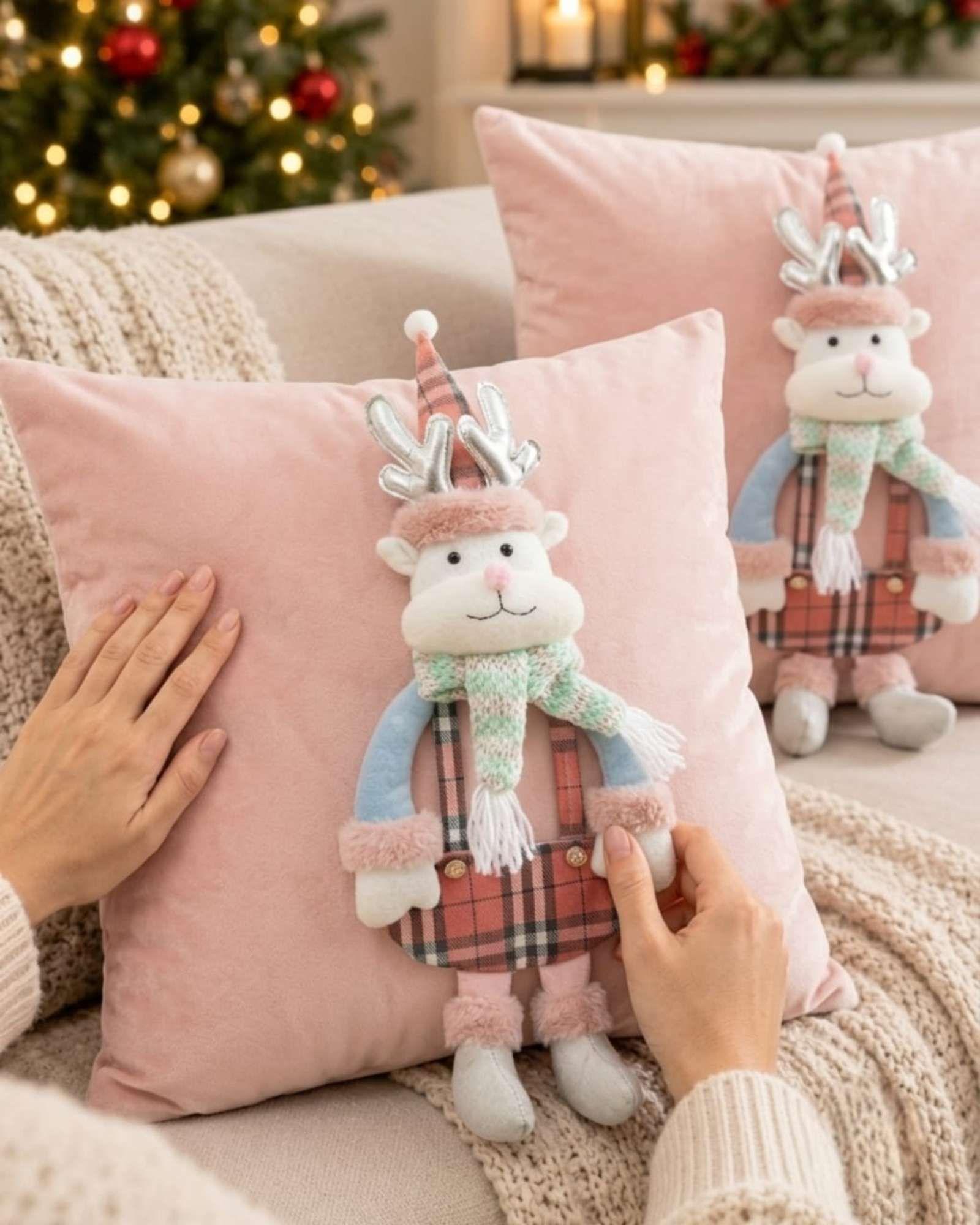 Pack de 2 Fundas para Cojin Navidad  45x45 cm Relieve 3D A1-4