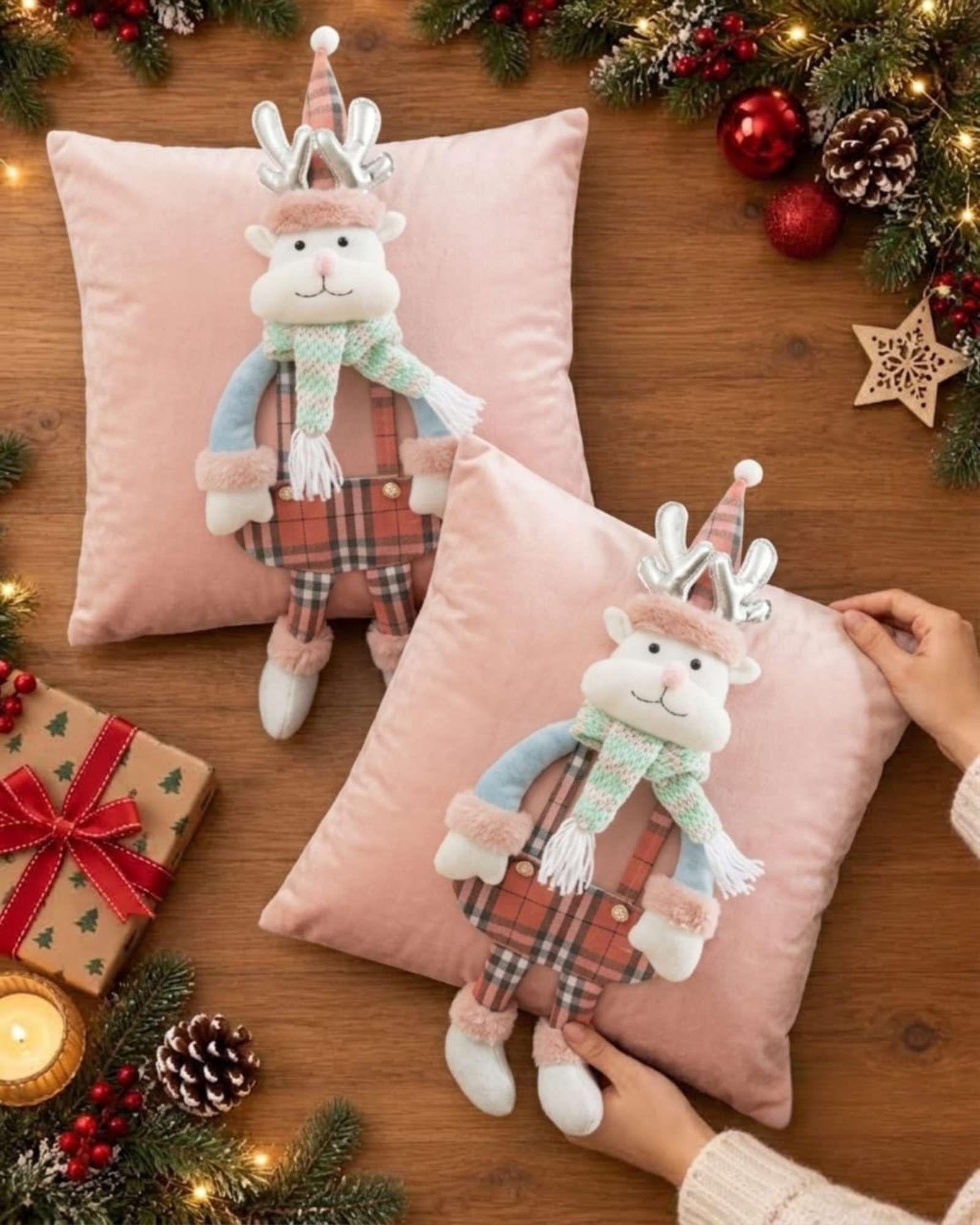 Pack de 2 Fundas para Cojin Navidad  45x45 cm Relieve 3D A1-5