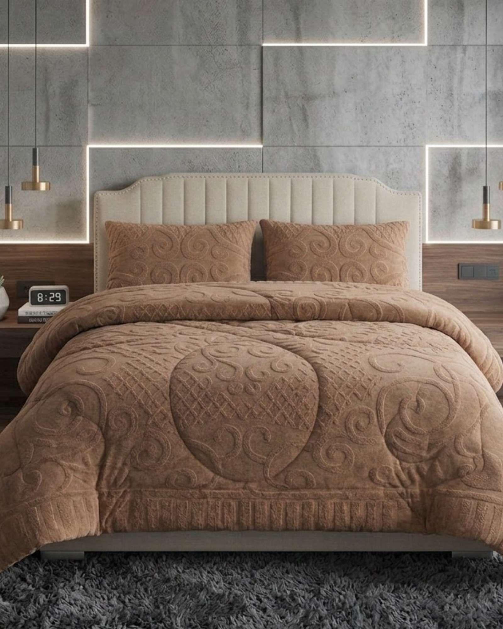 Cubrecama Edredon de Polar Ultra Suave Colección Confort Premium 2 Plazas A03-1