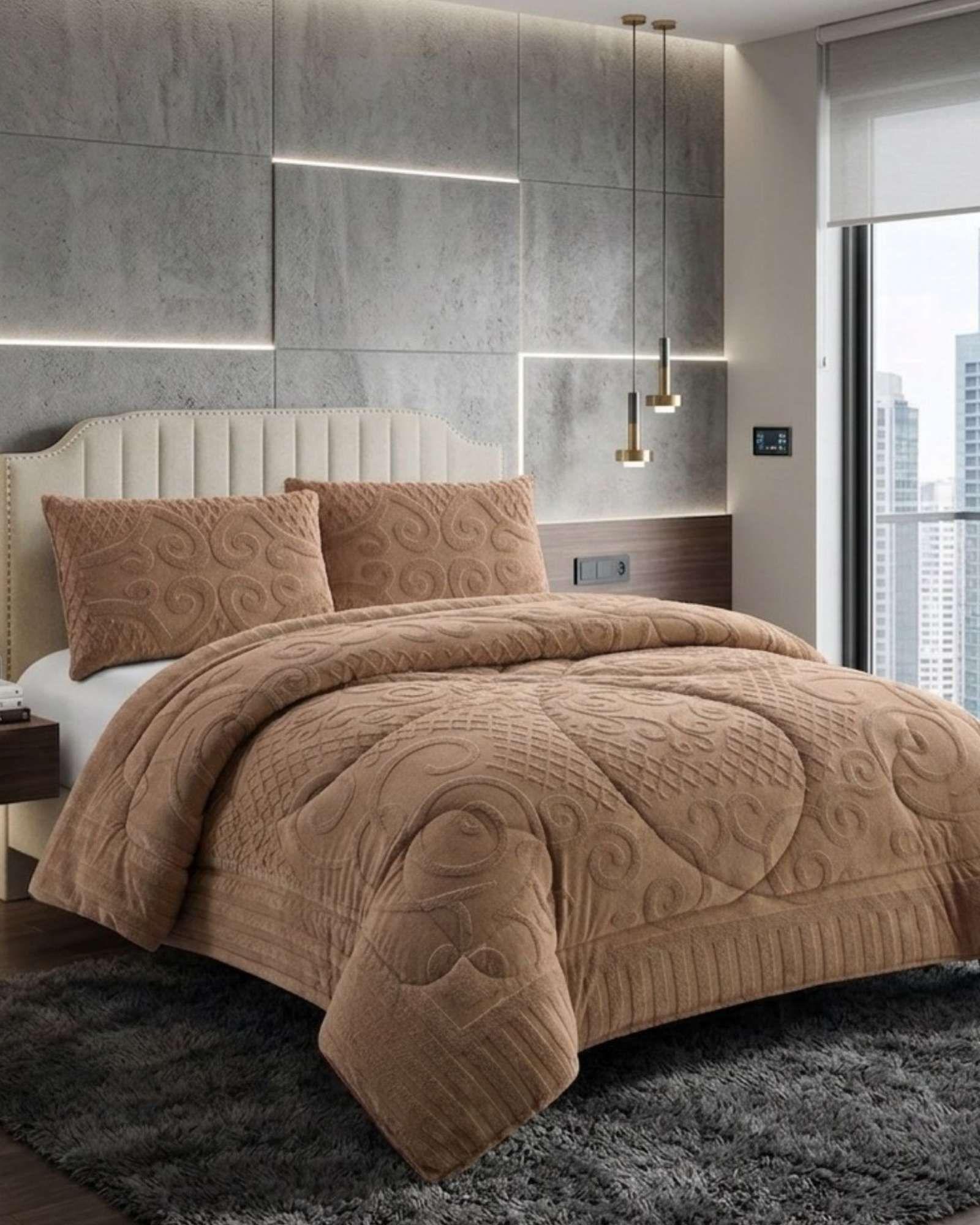 Cubrecama Edredon de Polar Ultra Suave Colección Confort Premium 2 Plazas A03-2