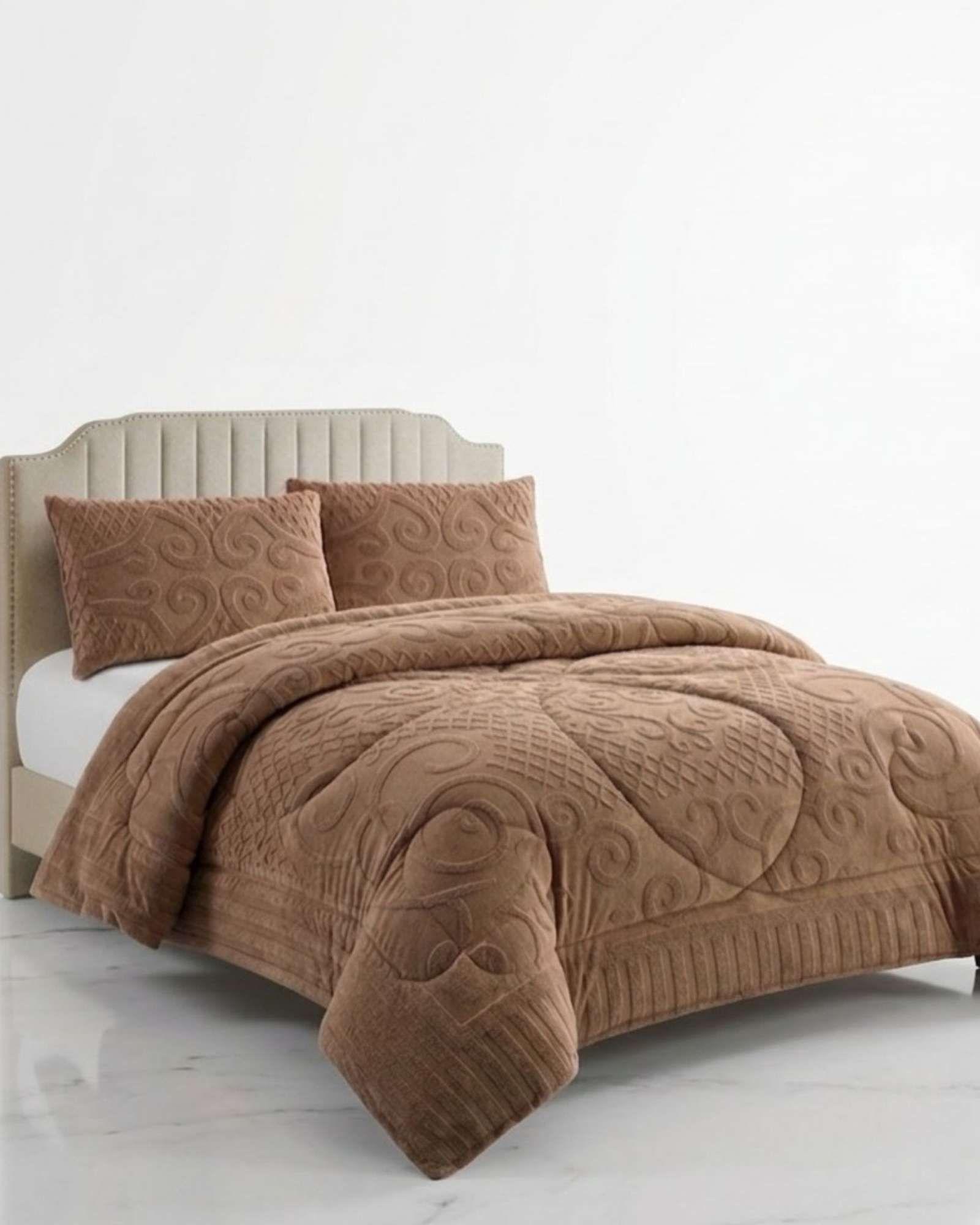 Cubrecama Edredon de Polar Ultra Suave Colección Confort Premium 2 Plazas A03-3