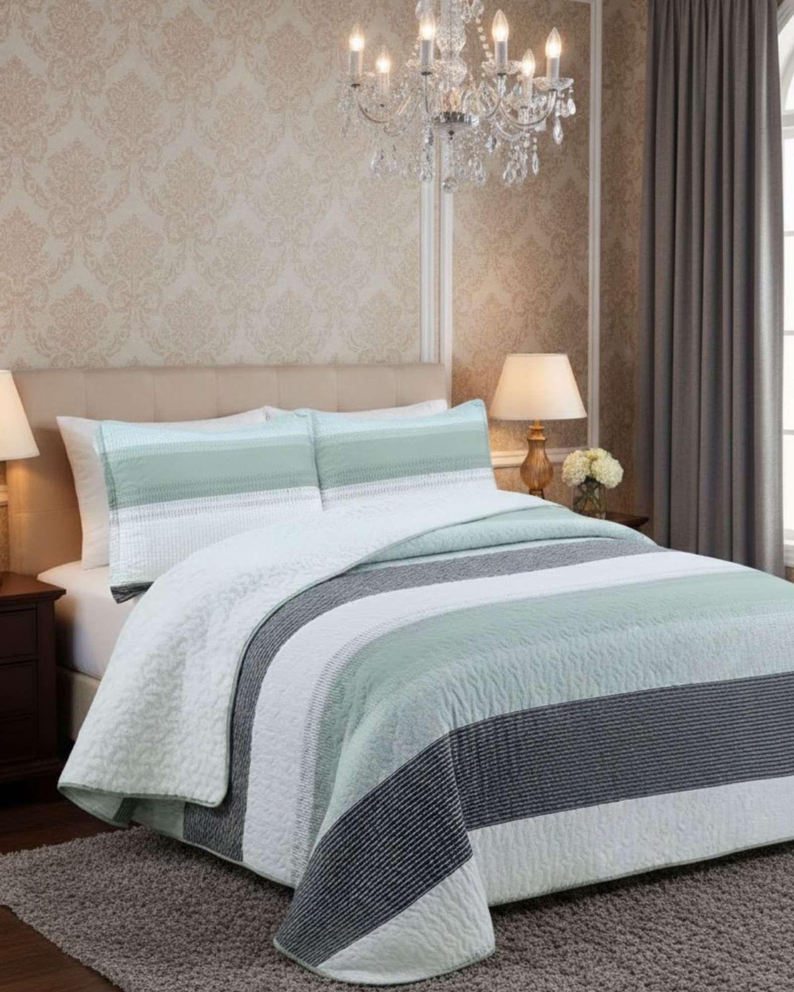 CUBRECAMA QUILT CON SHERPA 2 PLAZA 230 CM X 250 CM B07-3