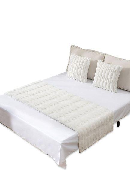 JUEGO DE PIECERA DE CAMA MAS 2 COJIN CON FUNDAS MODELO BAMBÚ BLANCO-1