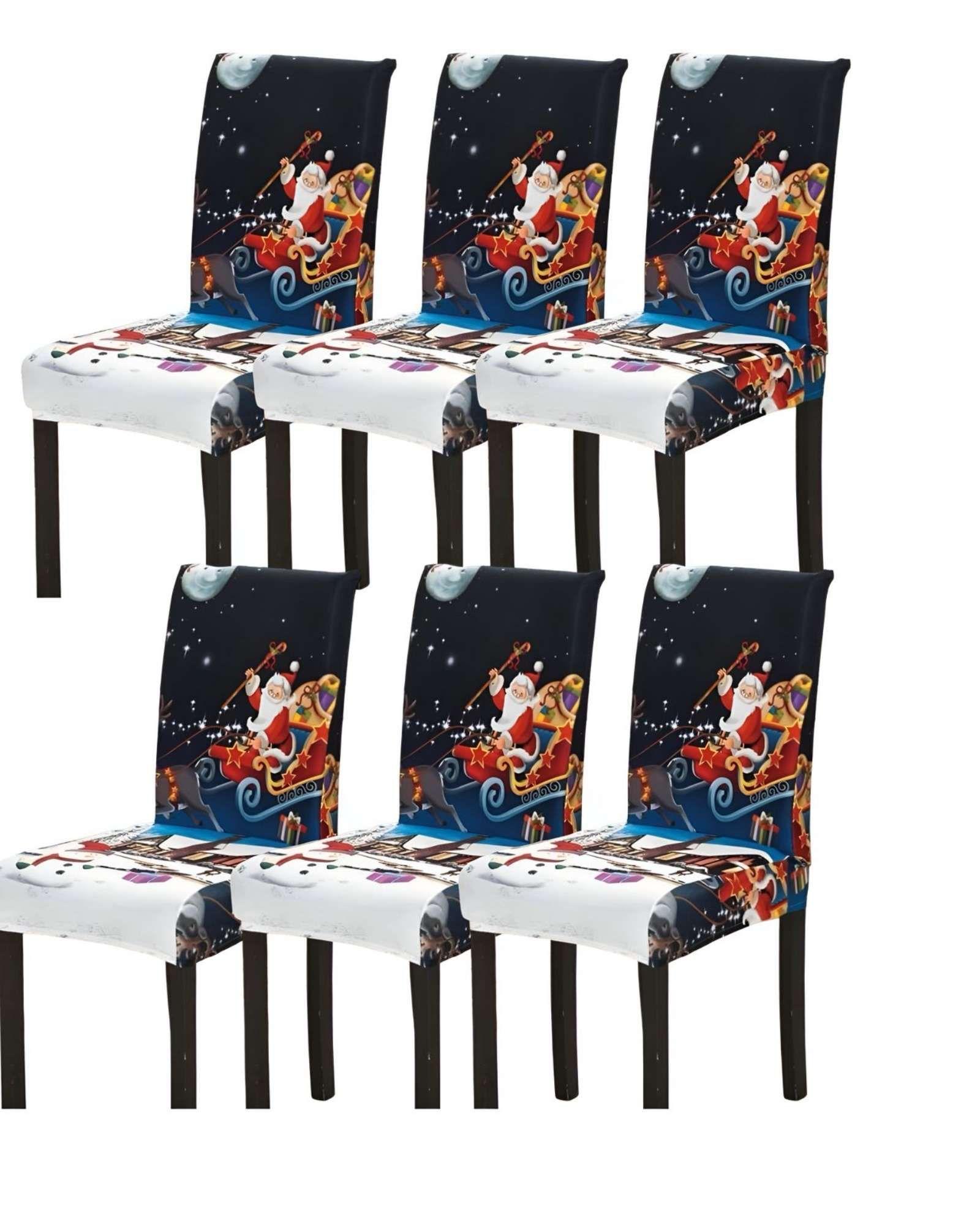 SET DE 6 FUNDAS PARA SILLAS DISEÑO NAVIDAD R07-0