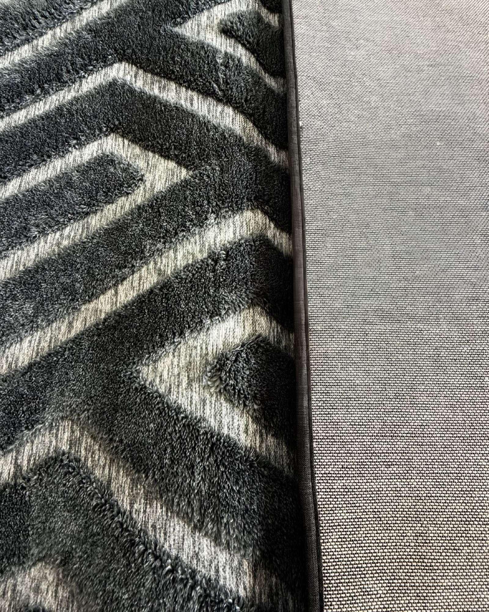ALFOMBRA DECORATIVA DISEÑO ELEGANTE 160X200CM GRIS OSCURO-2