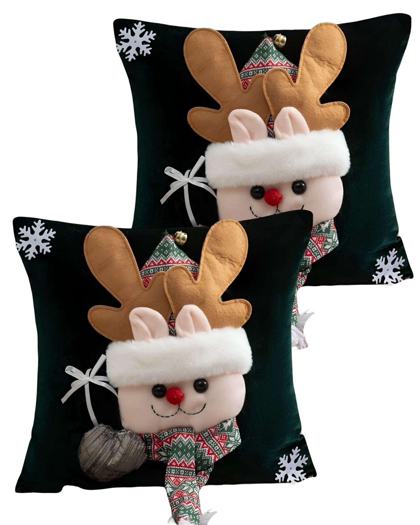JUEGO DE 2 FUNDAS DE COJIN PARA NAVIDAD 3D   B21-0