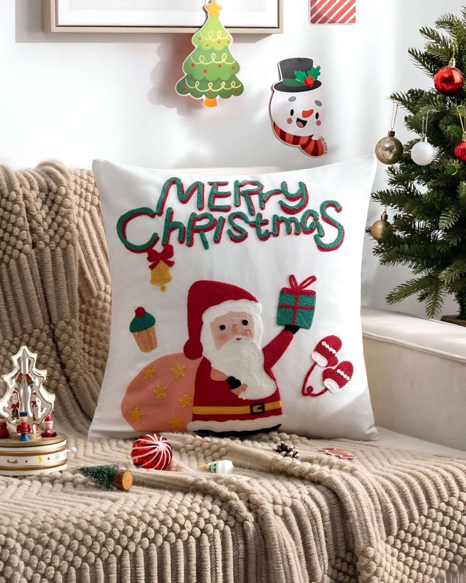 JUEGO DE 4 FUNDAS DE COJIN PARA NAVIDAD K9-1