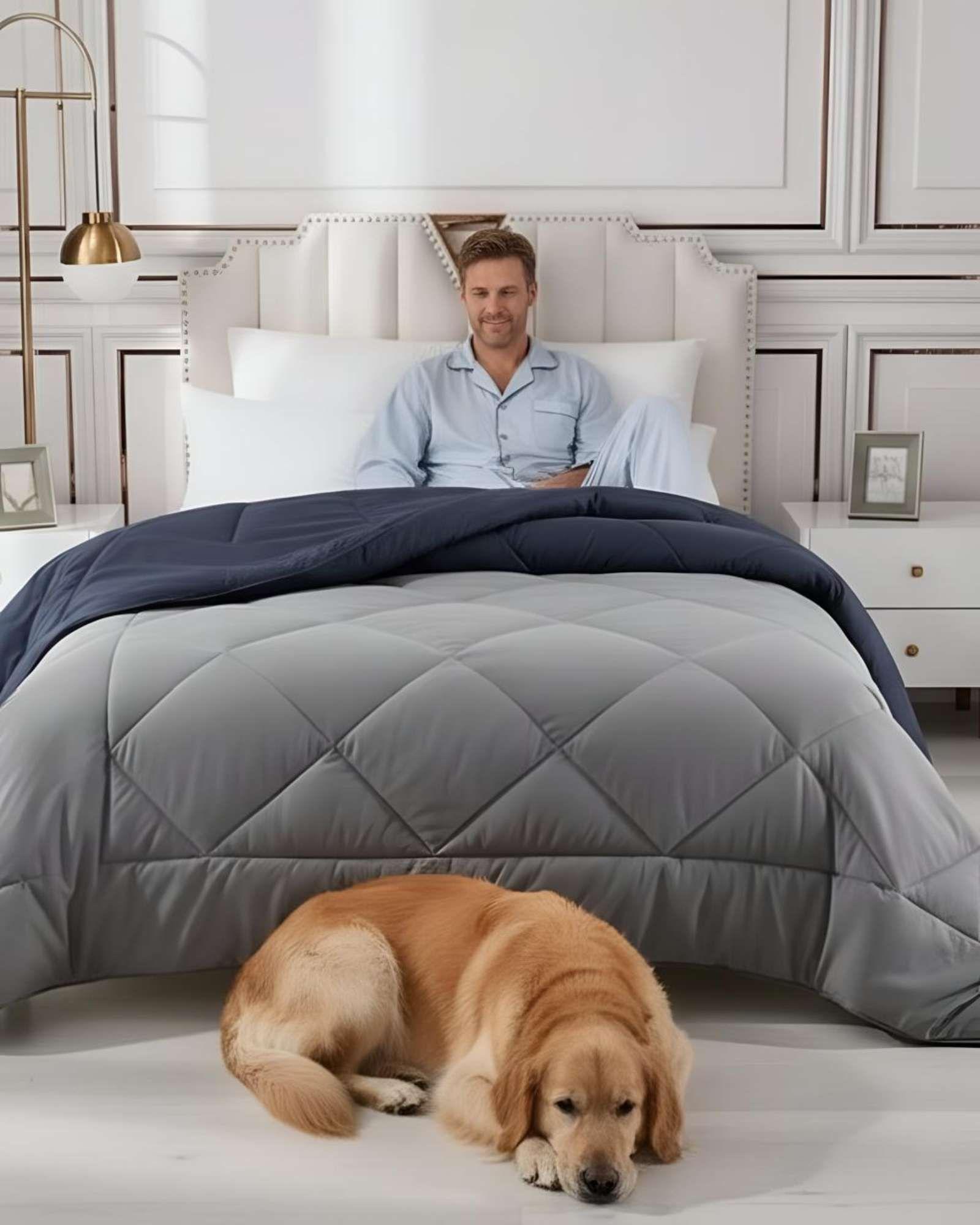 CUBRECAMA PLUMÓN NORDICO DELGADO 1 PLAZA 150X200 GRIS/AZUL-2