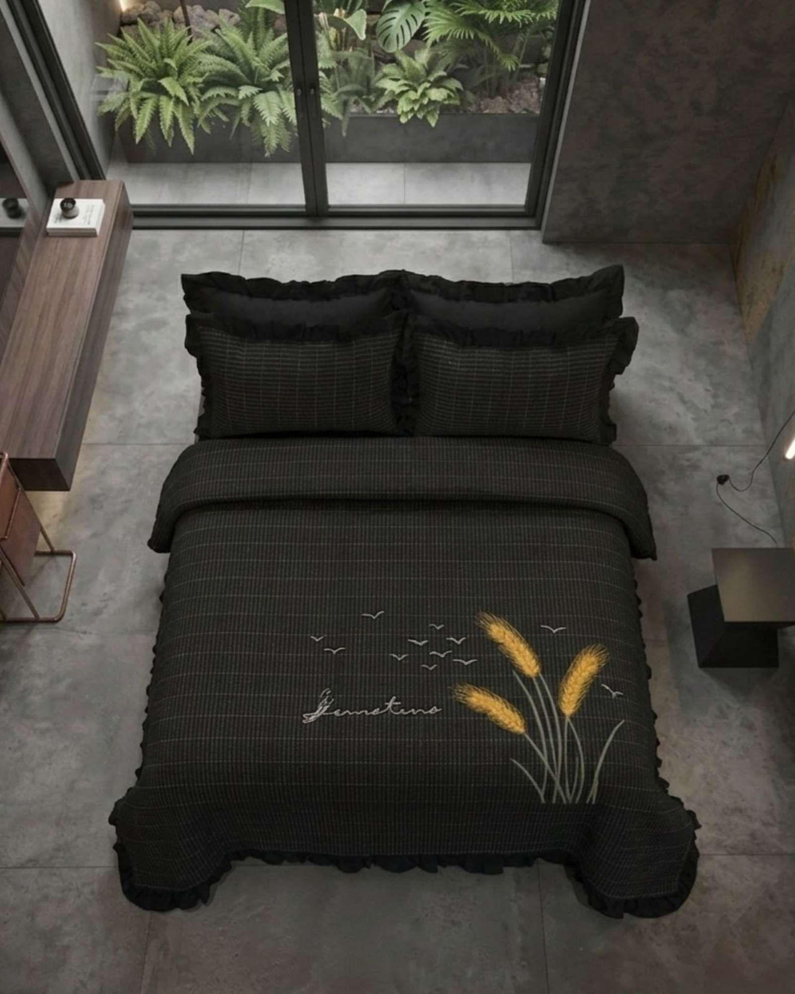 Quilt Cubrecama  Verano Estampado Floral con Bobos 2 Plazas-3