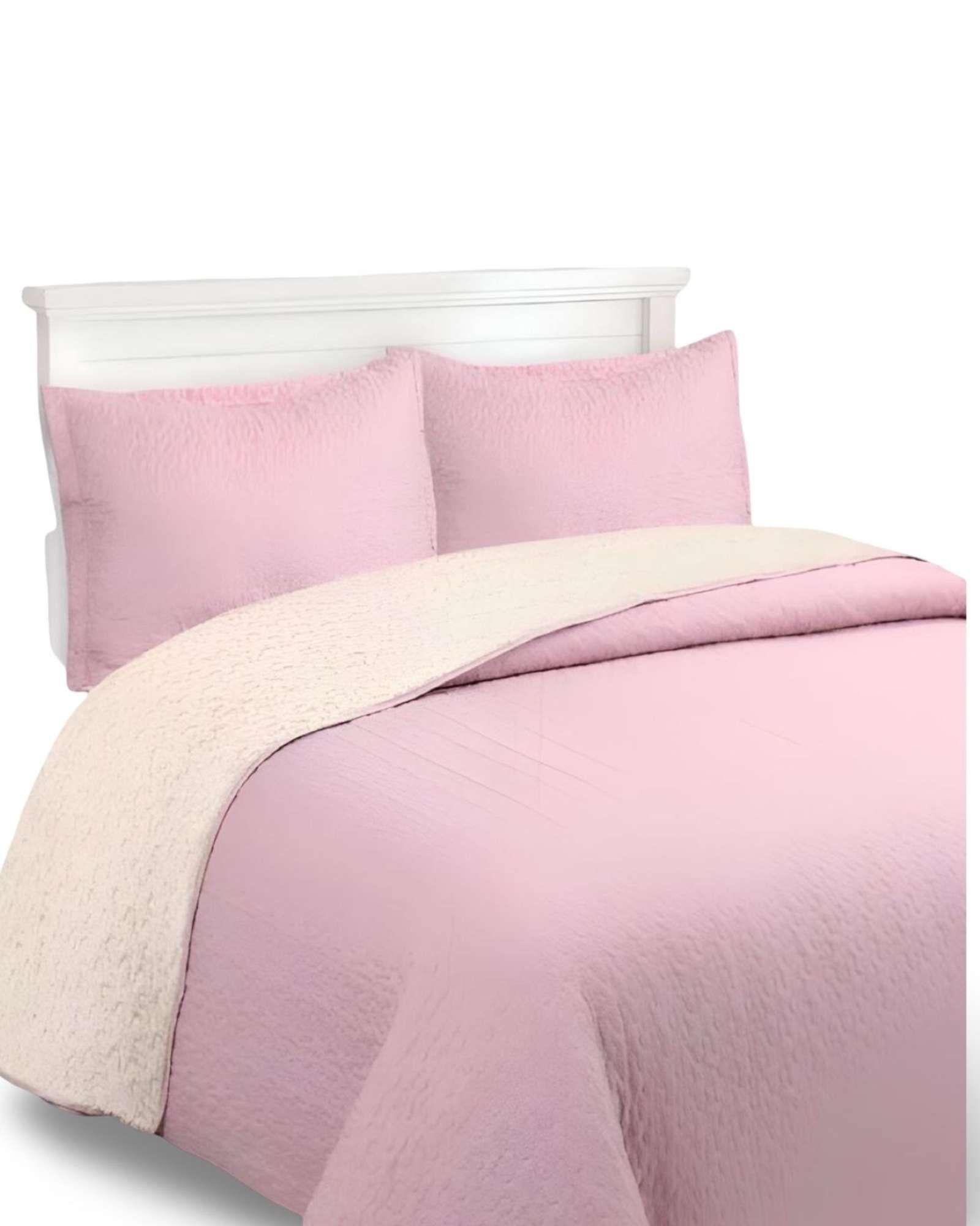 COBERTOR COLCHA QUILT SHERPA KING MEDIDA 250X270 CM C06-4