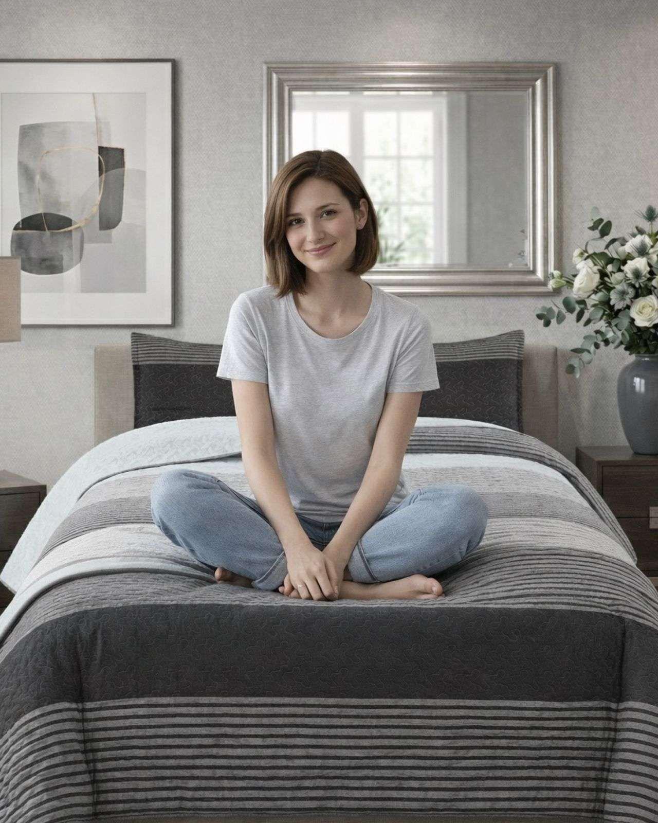 CUBRECAMA QUILT CON SHERPA 2 PLAZA 230 CM X 250 CM B06-2