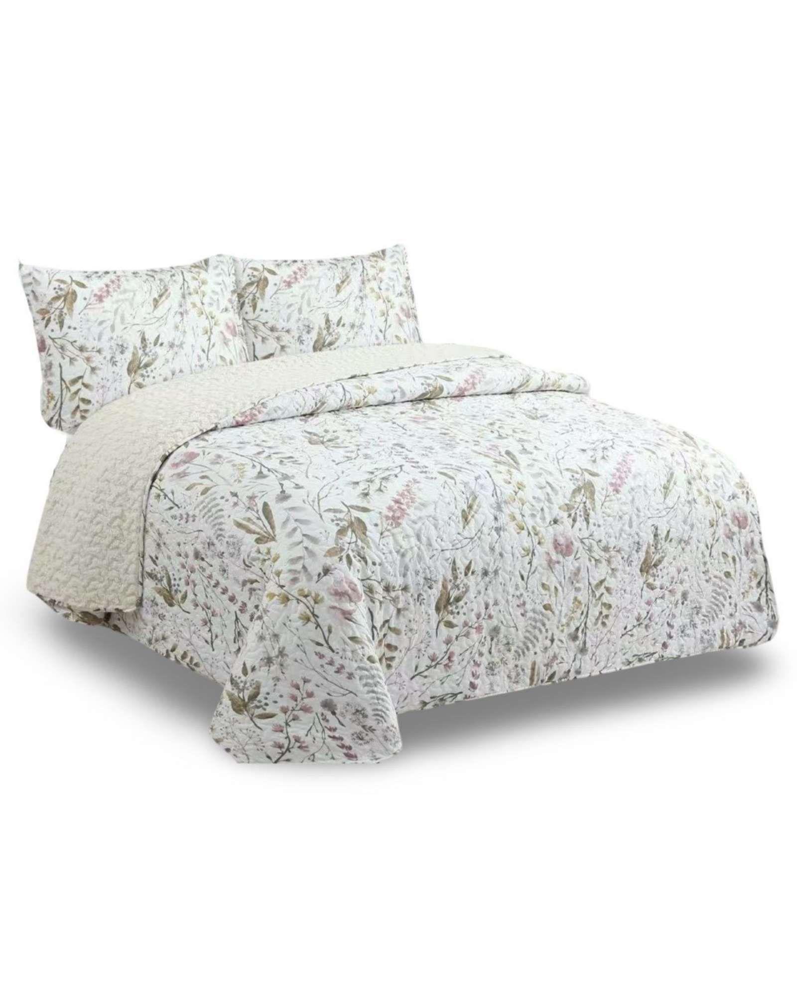 COBERTOR QUILT ELEGANTE CON SHERPA KING MEDIDA 250X270 CM C6-3