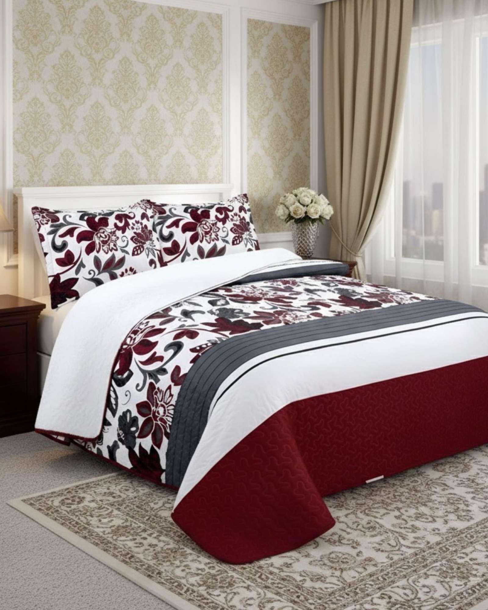 CUBRECAMA QUILT CON SHERPA 2 PLAZA 230 CM X 250 CM B22-3