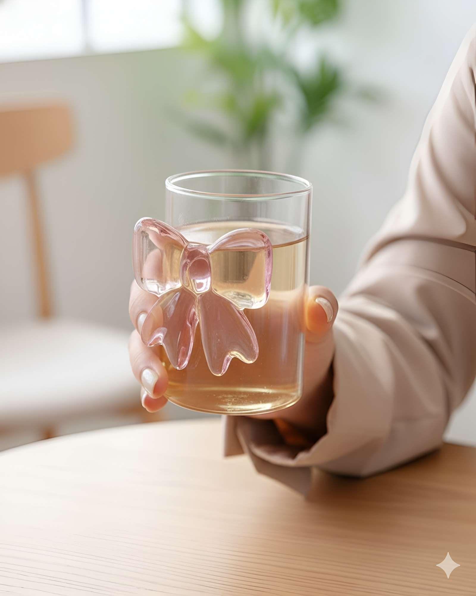 Set de 4 Vasos de Cristal con Lazo-2