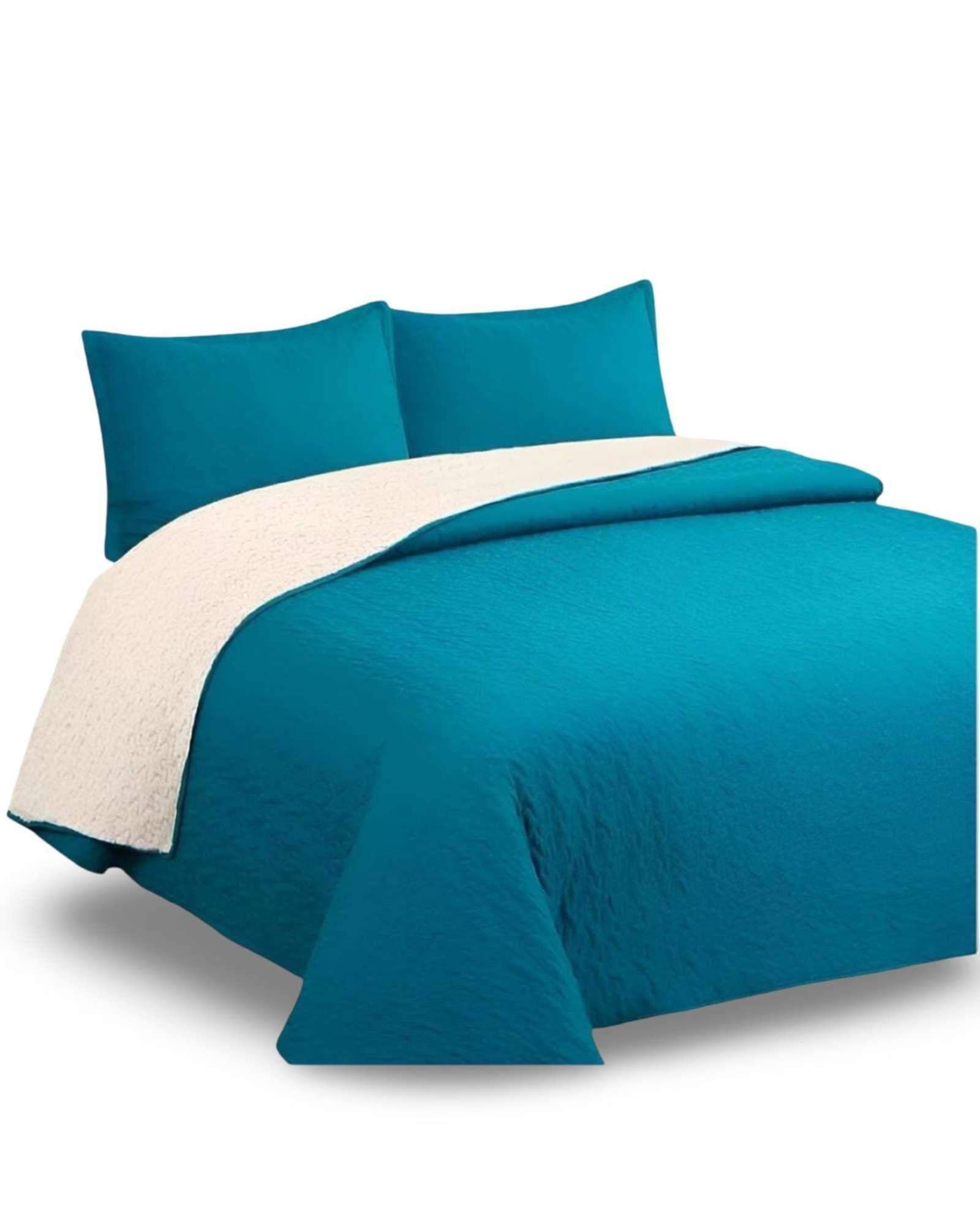 COBERTOR COLCHA QUILT SHERPA KING MEDIDA 250X270 CM C21-4