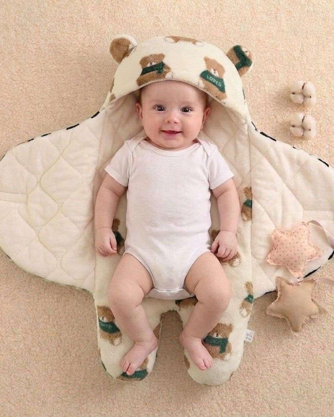 Saco de Dormir Mantita envolvente para Bebé con Capucha Ultra Suave 04-3