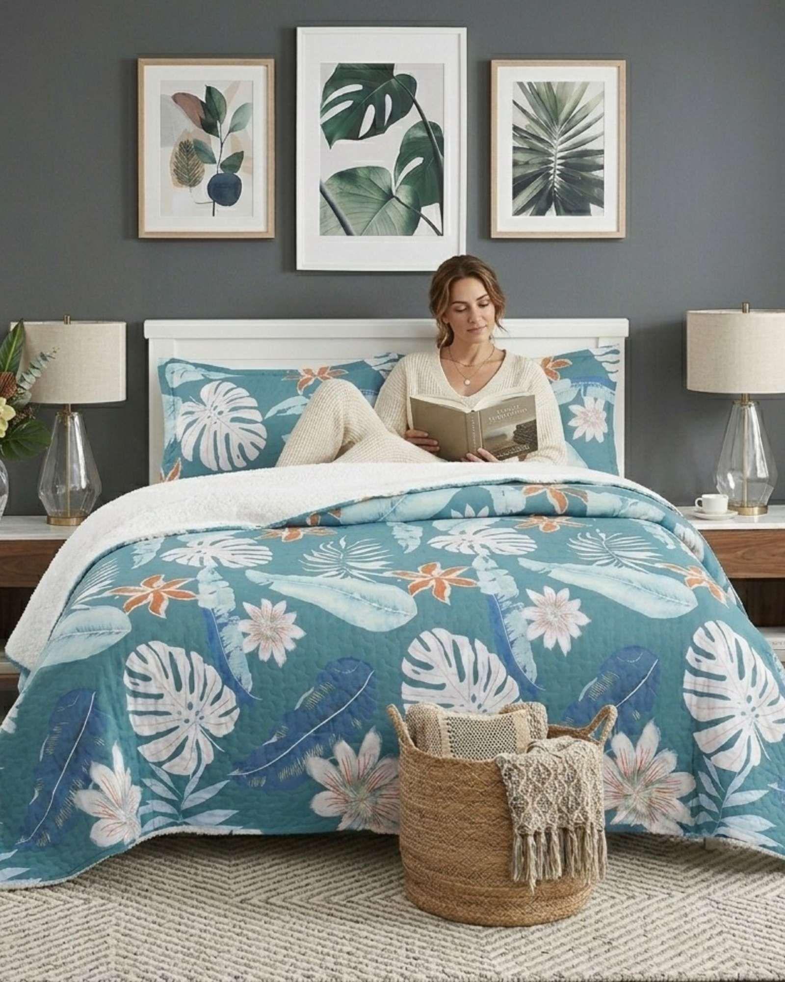 CUBRECAMA QUILT SHERPA PLAZA Y MEDIA 180 X 230 CM A20-2