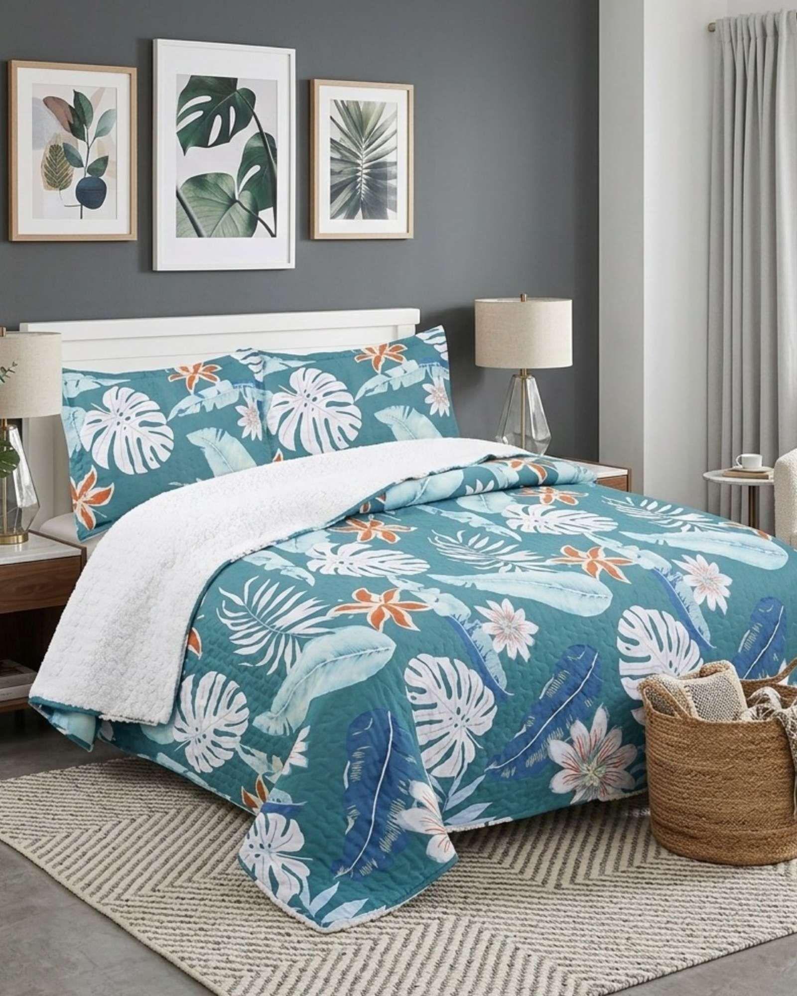 CUBRECAMA QUILT SHERPA PLAZA Y MEDIA 180 X 230 CM A20-3