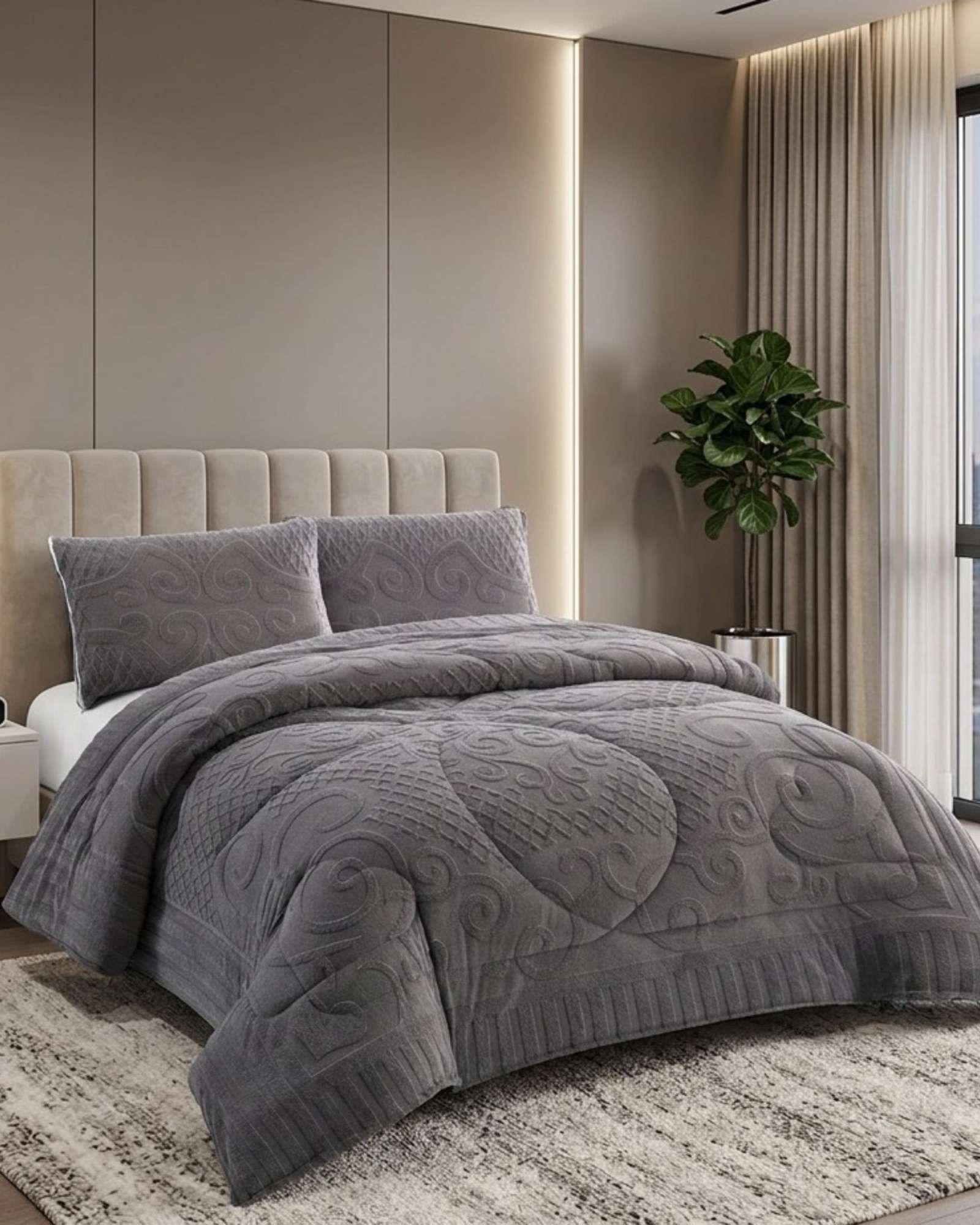 Cubrecama Edredon de Polar Ultra Suave Colección Confort Premium 2 Plazas A04-2