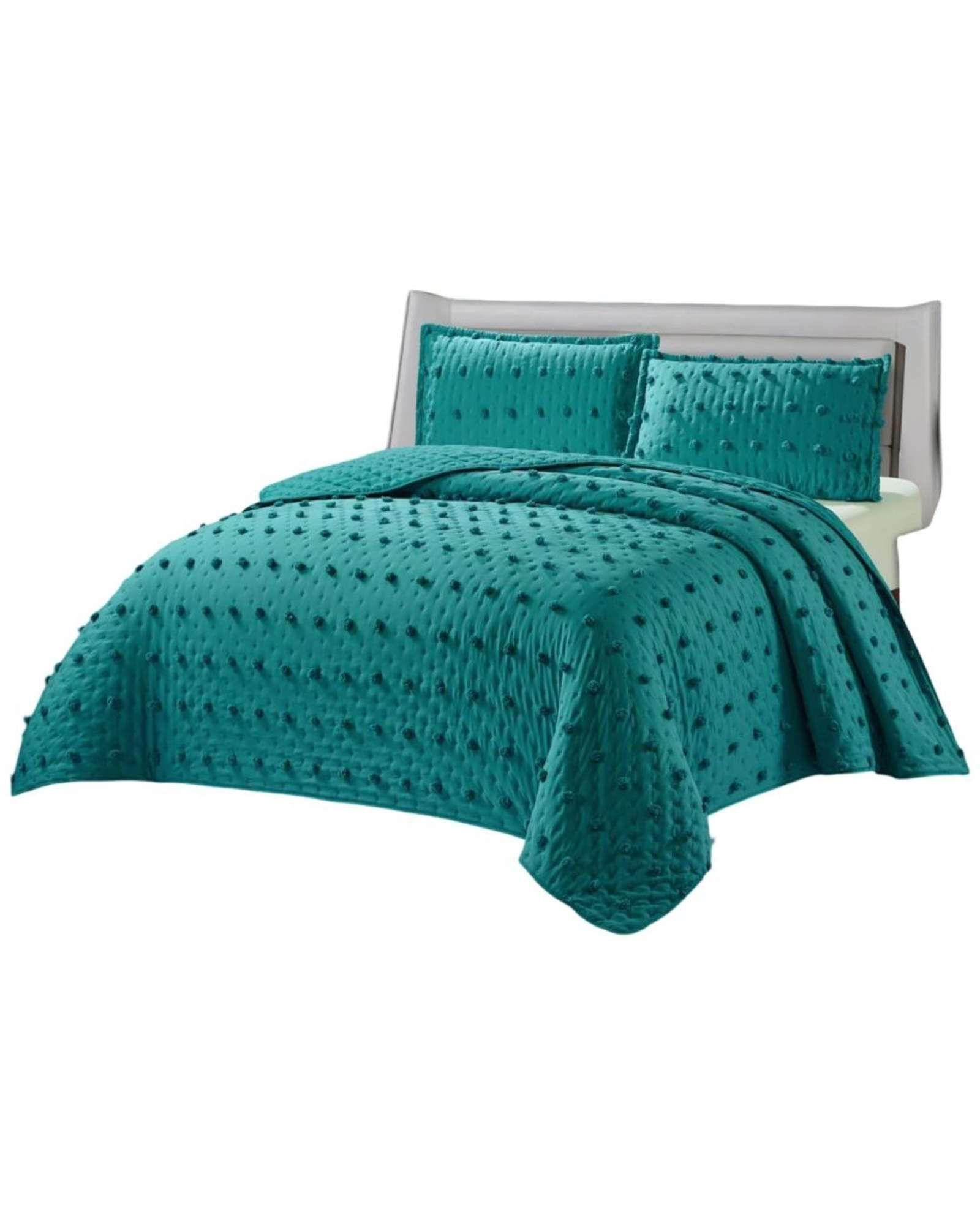 CUBRECAMA QUILT DELGADO TUFTING DE LUJO SUAVE 2 PLAZAS H7-1