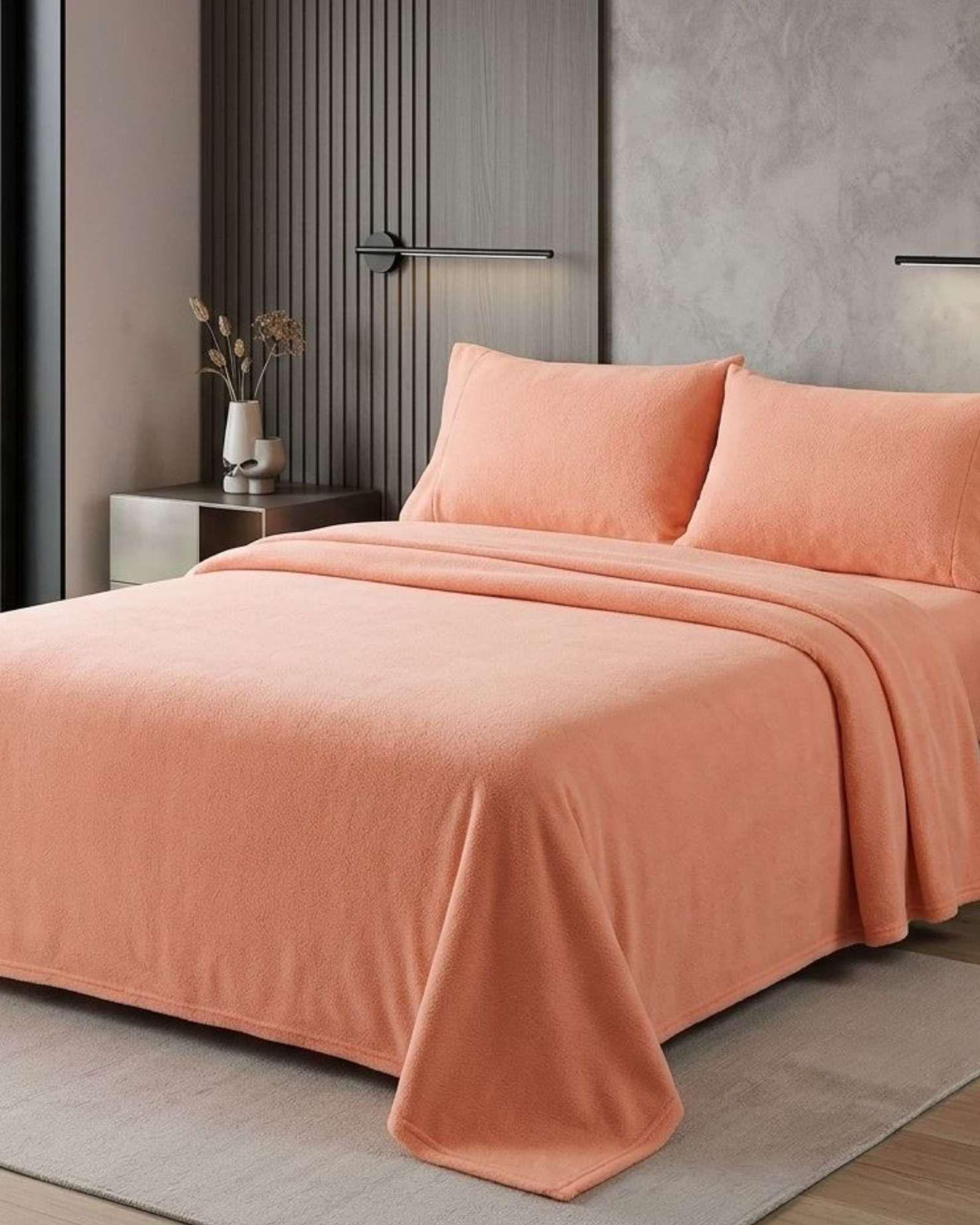 Set de Sábanas de Polar Invierno Térmicas Suavidad Premium 2 Plazas B03-2
