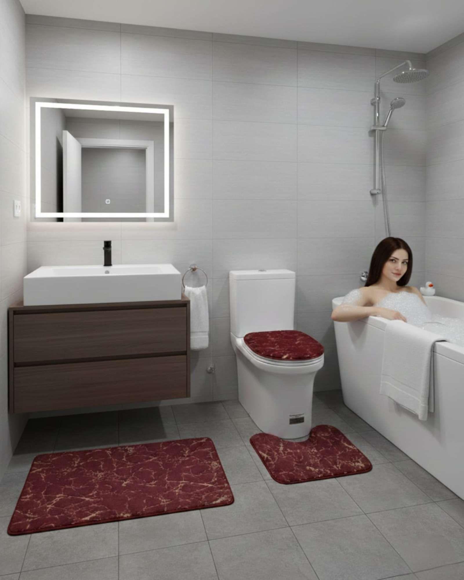 SET DE BAÑO 3 PIEZAS DISEÑO MÁRMOL PREMIUM A4-4